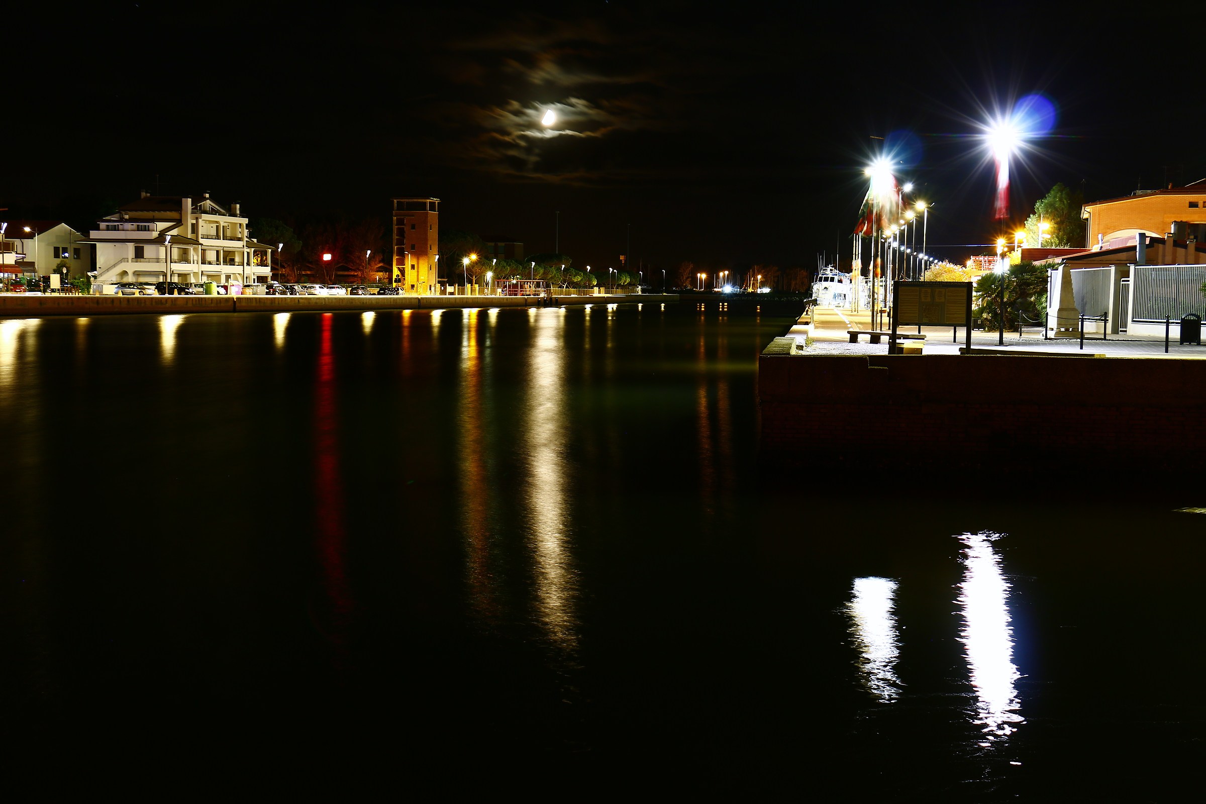 Harbor canal at night...