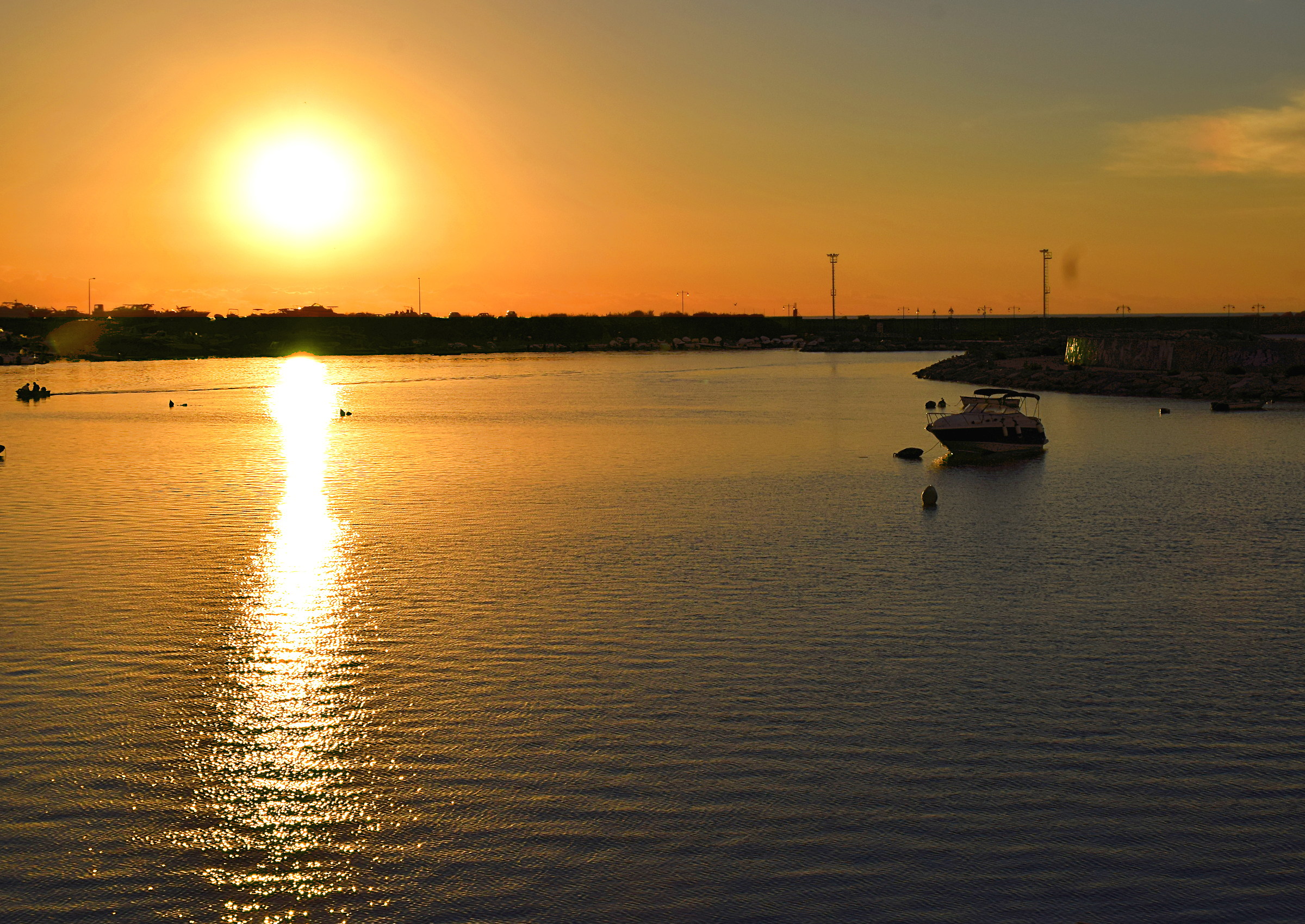 Sunrise on the port...