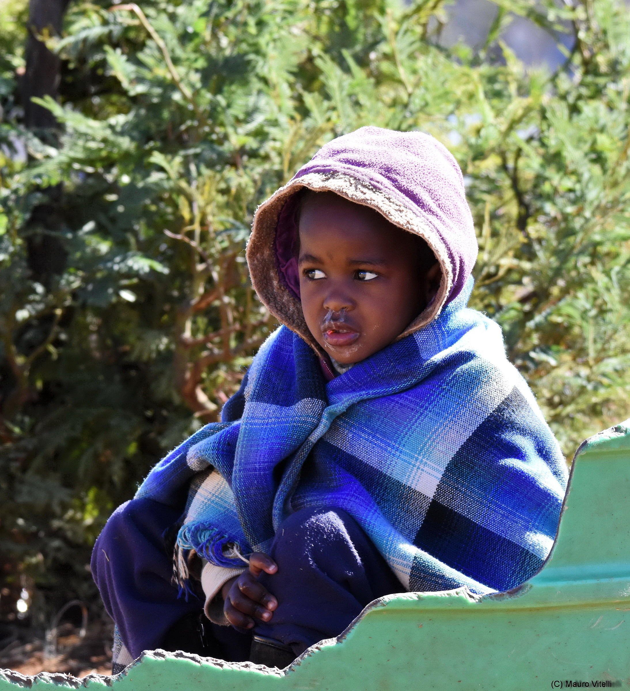Lesotho a m 2.000 fa freddo (piccolo nel villaggio)...