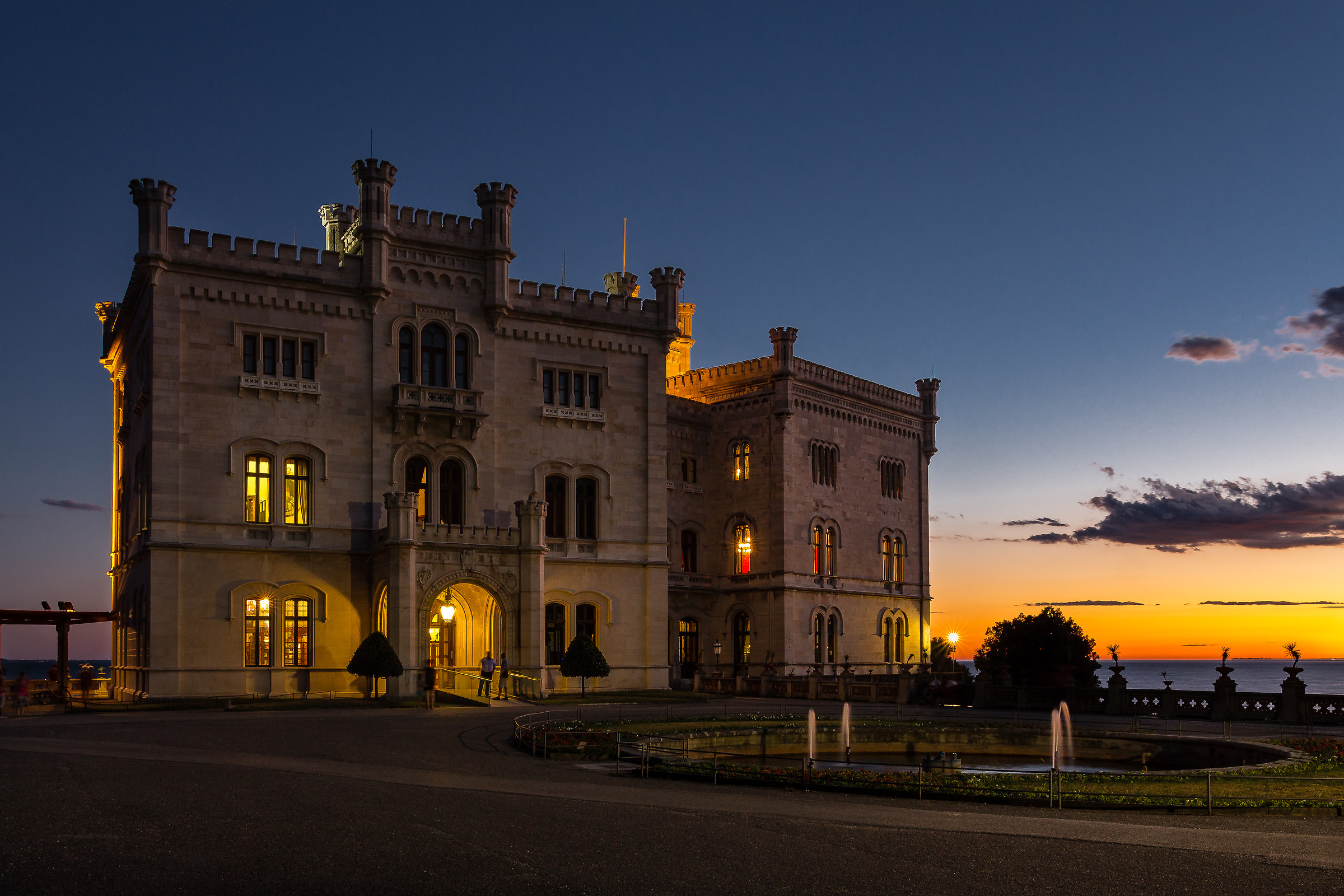 Miramare Castle in the evening...