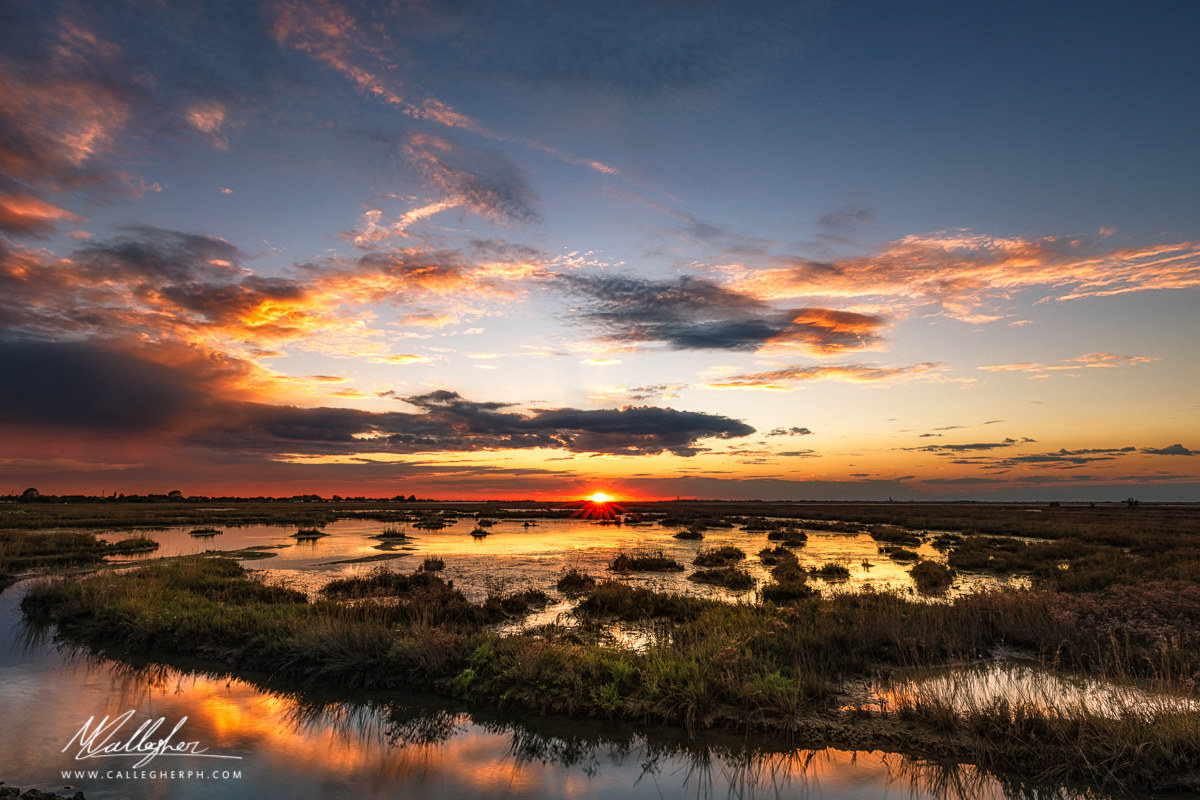 Sunset on the salt marshes...