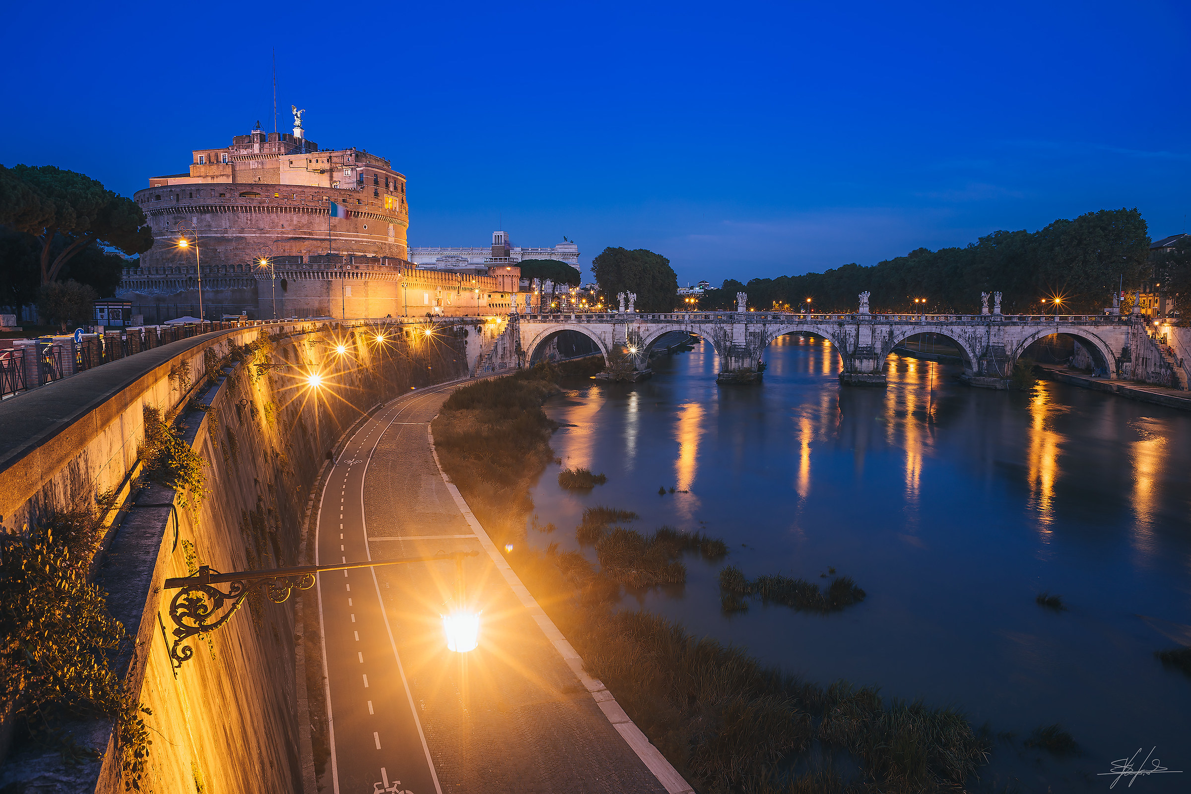 The Tiber River and Castel Sant'Angelo...