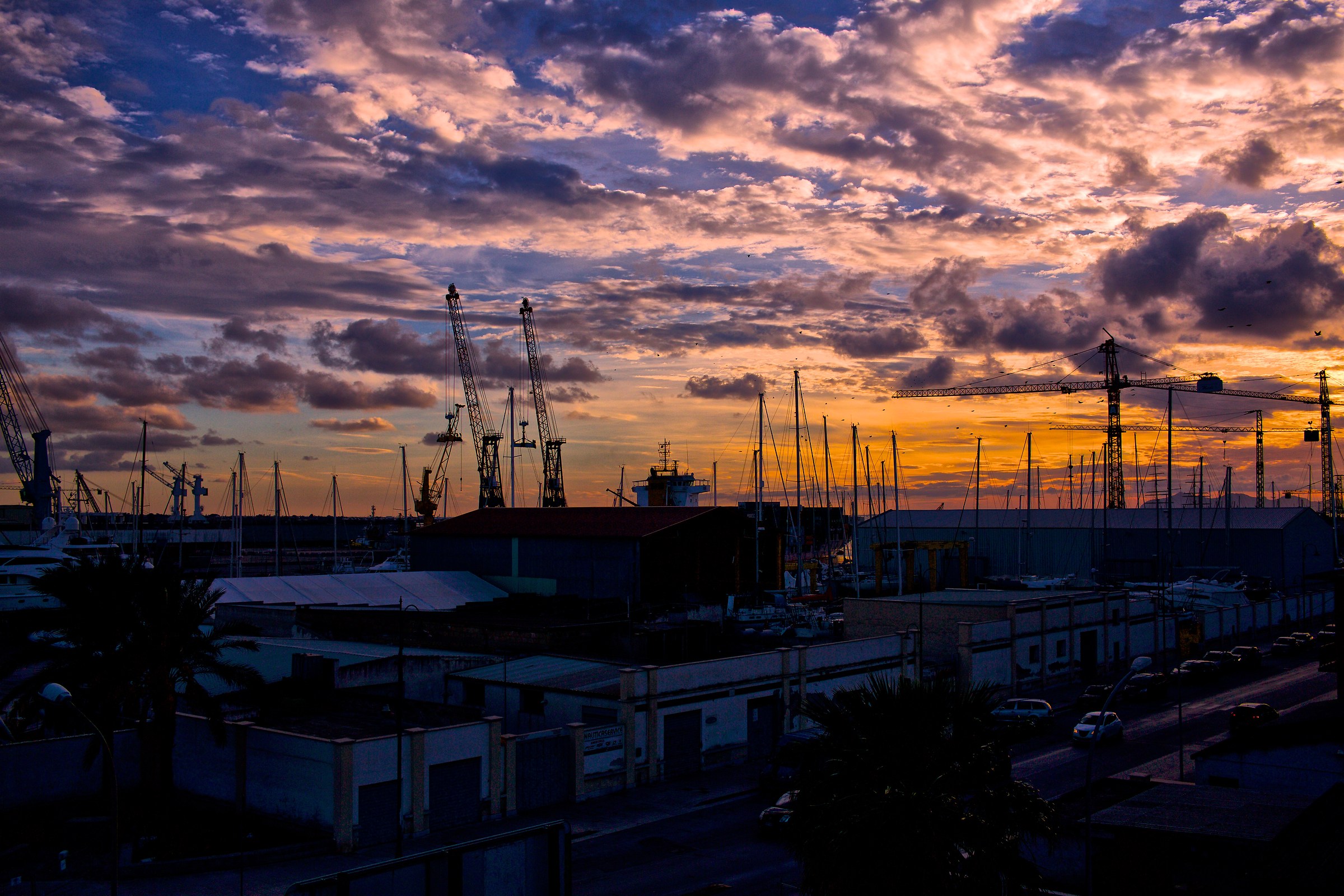 Sunset over the port of Trapani...