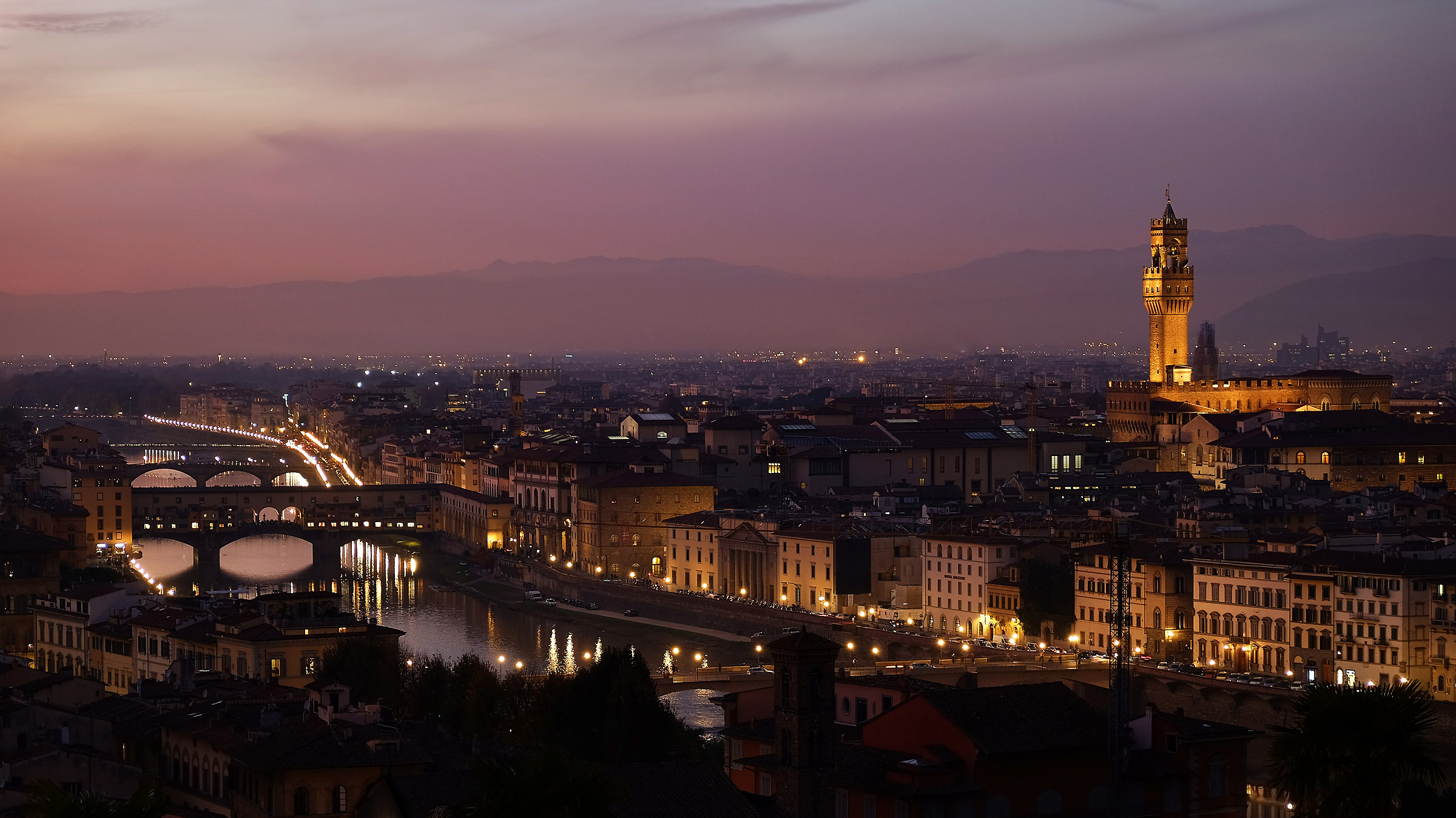 Florence - sunset over the city...