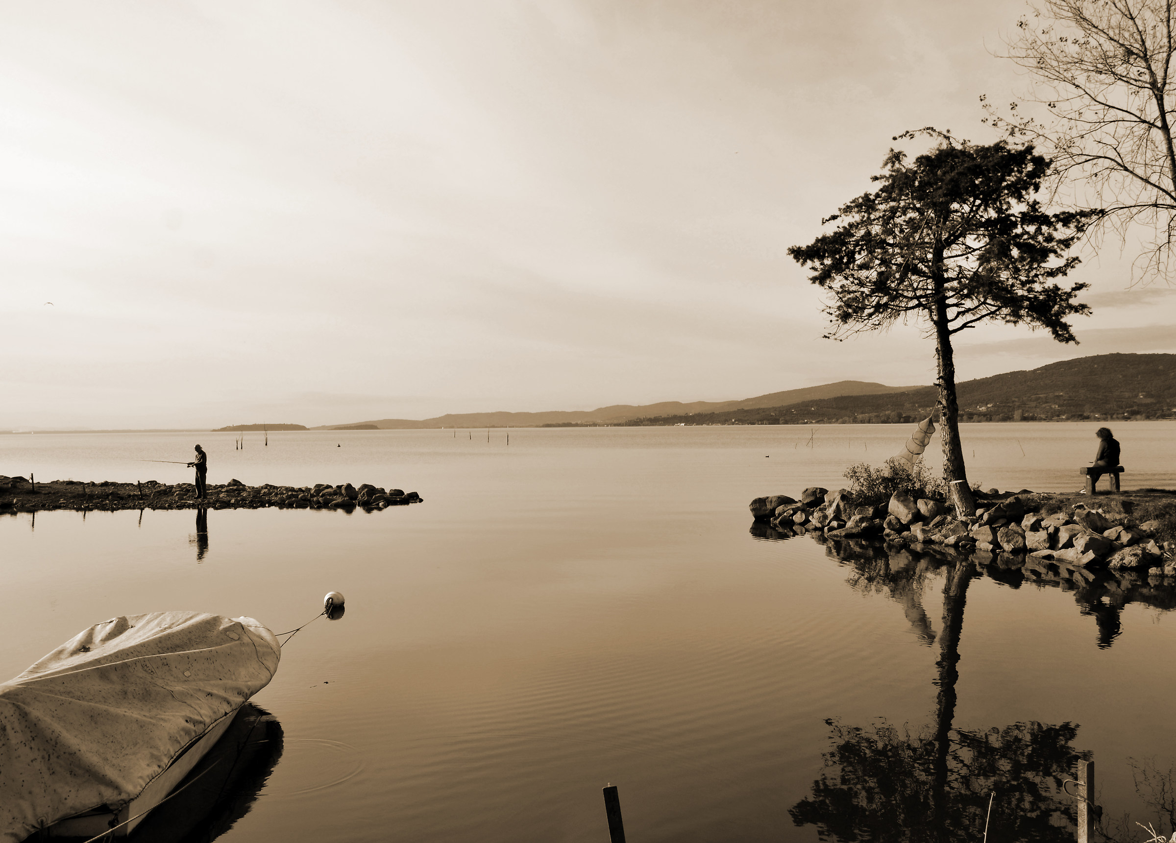 The lake...