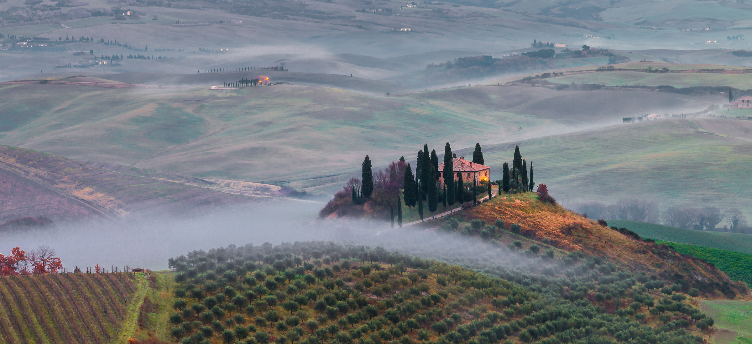 Sunrise in Val d'Orcia...