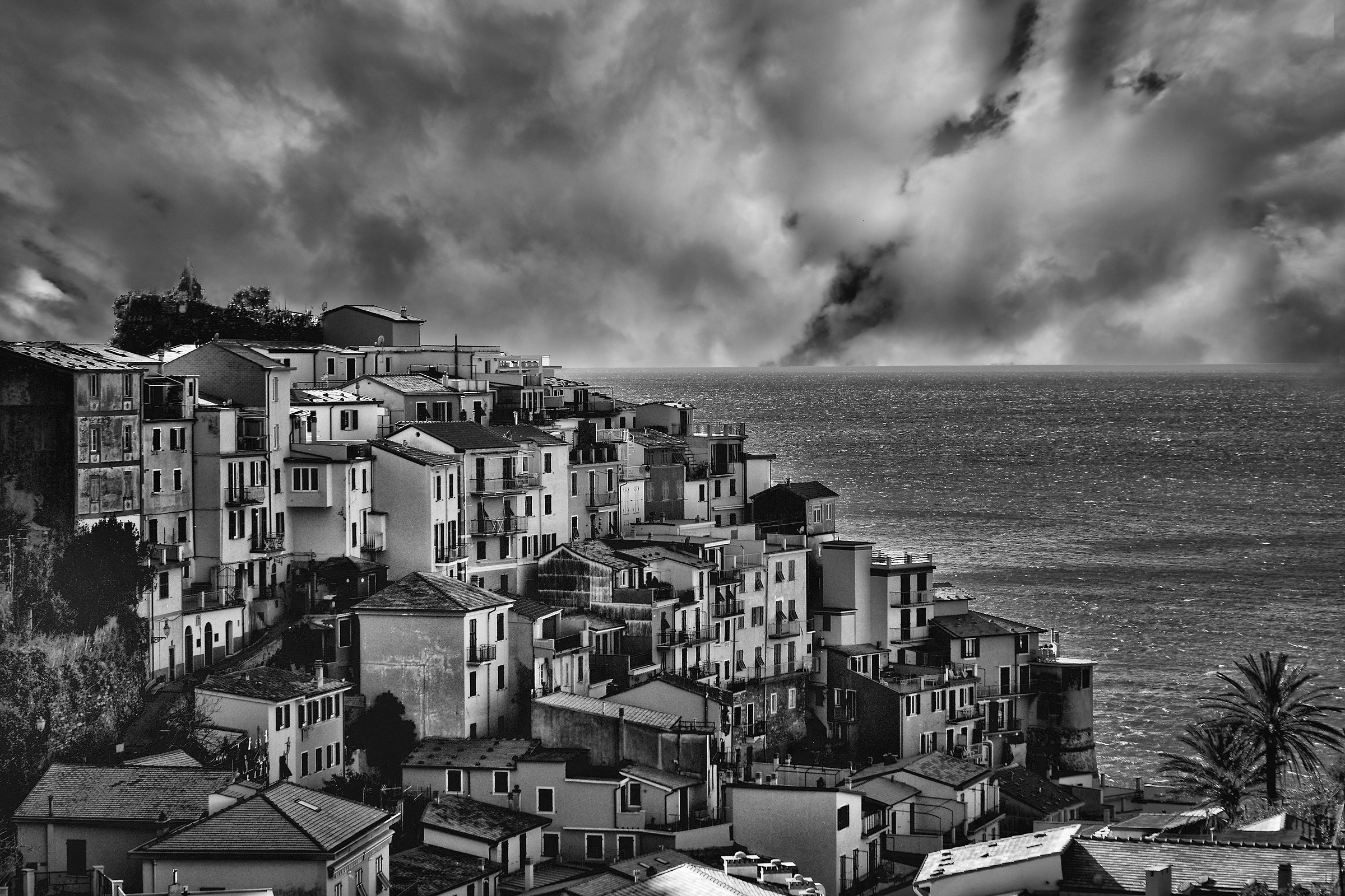 Manarola in bianco e nero...