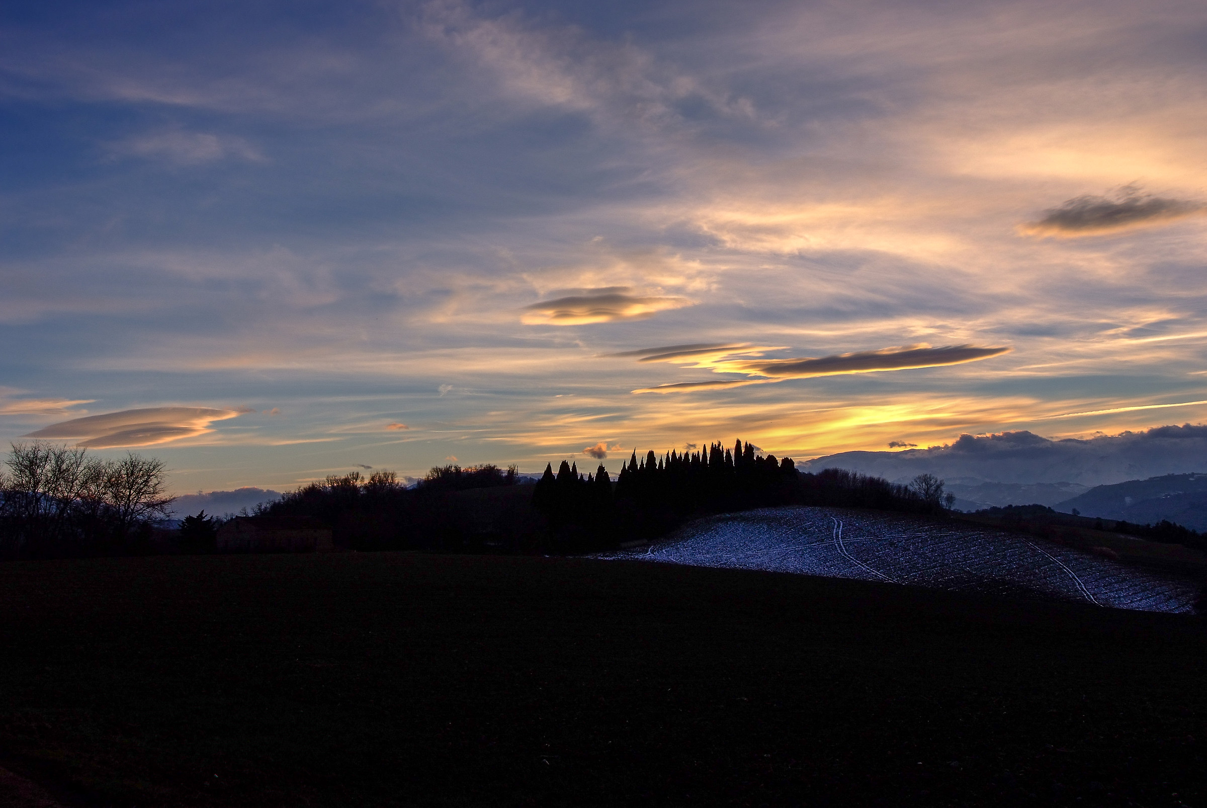 Sunset from the hills of the Marche...