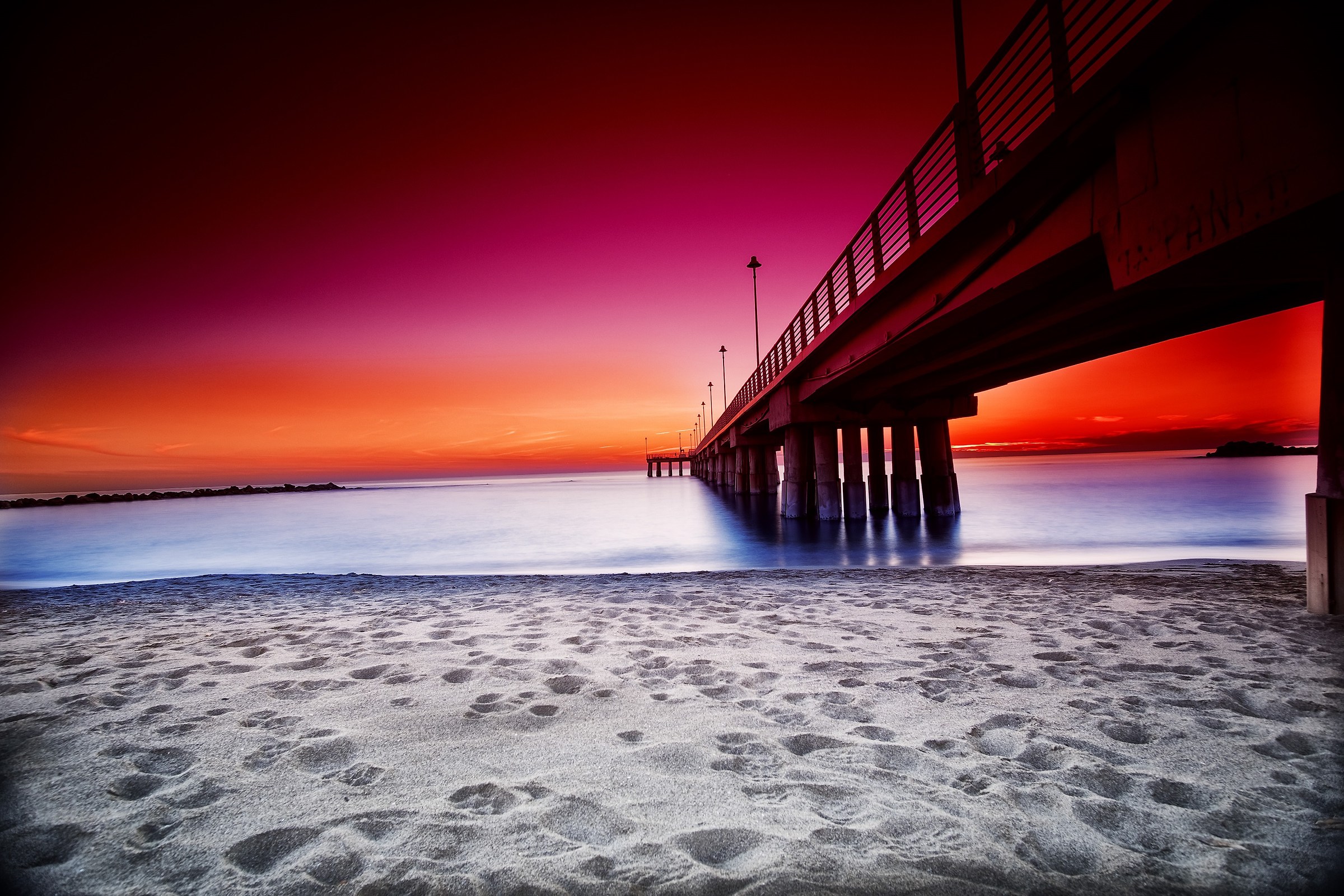 Red jetty...