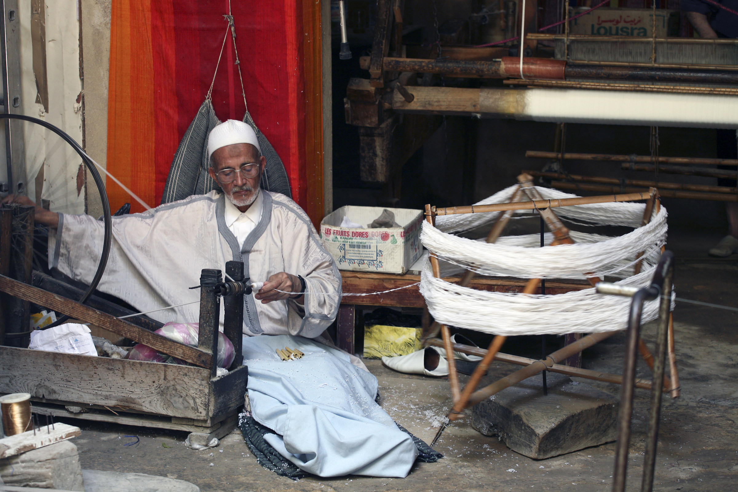 Weaver in the Souk Marrakech...