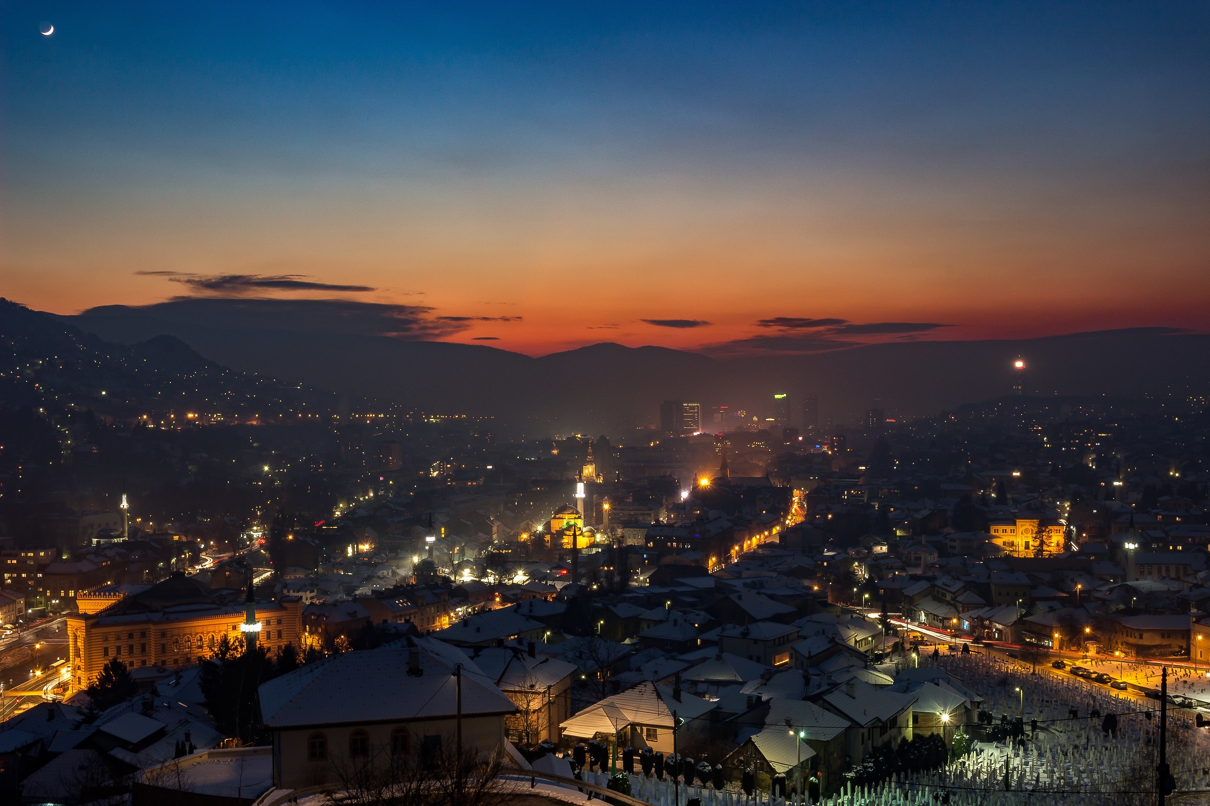 Last sunset of 2016 in Sarajevo...