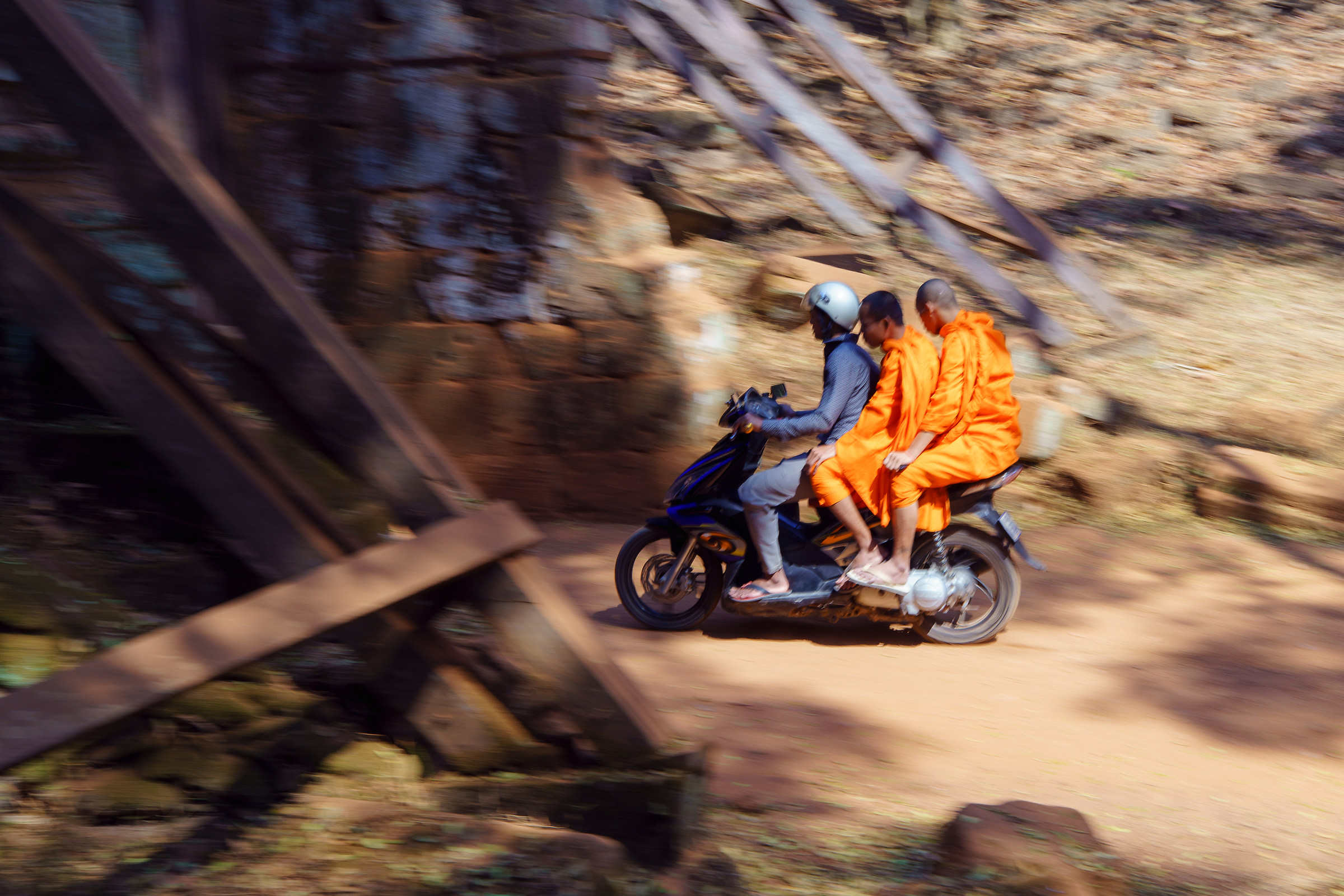 Monks ride...