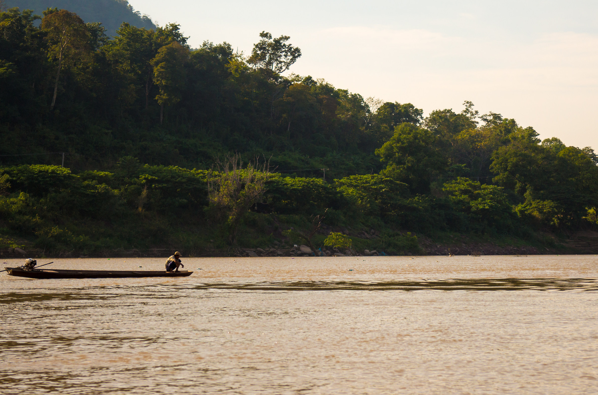 typical boat on Mekong River...