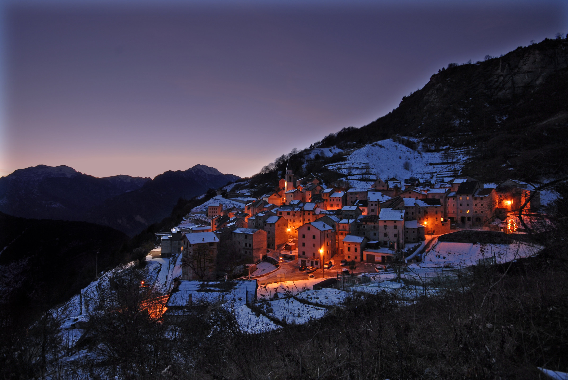 The village of Casso, above the lake of Vajont...