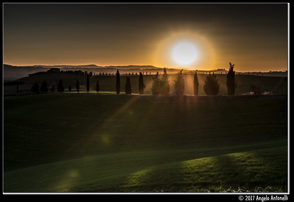 Sunset in the Val d'Orcia...
