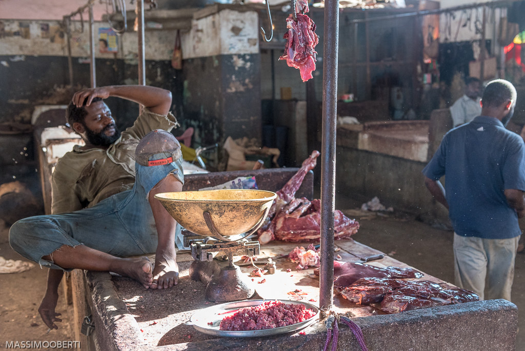Butcher in Stone Town...