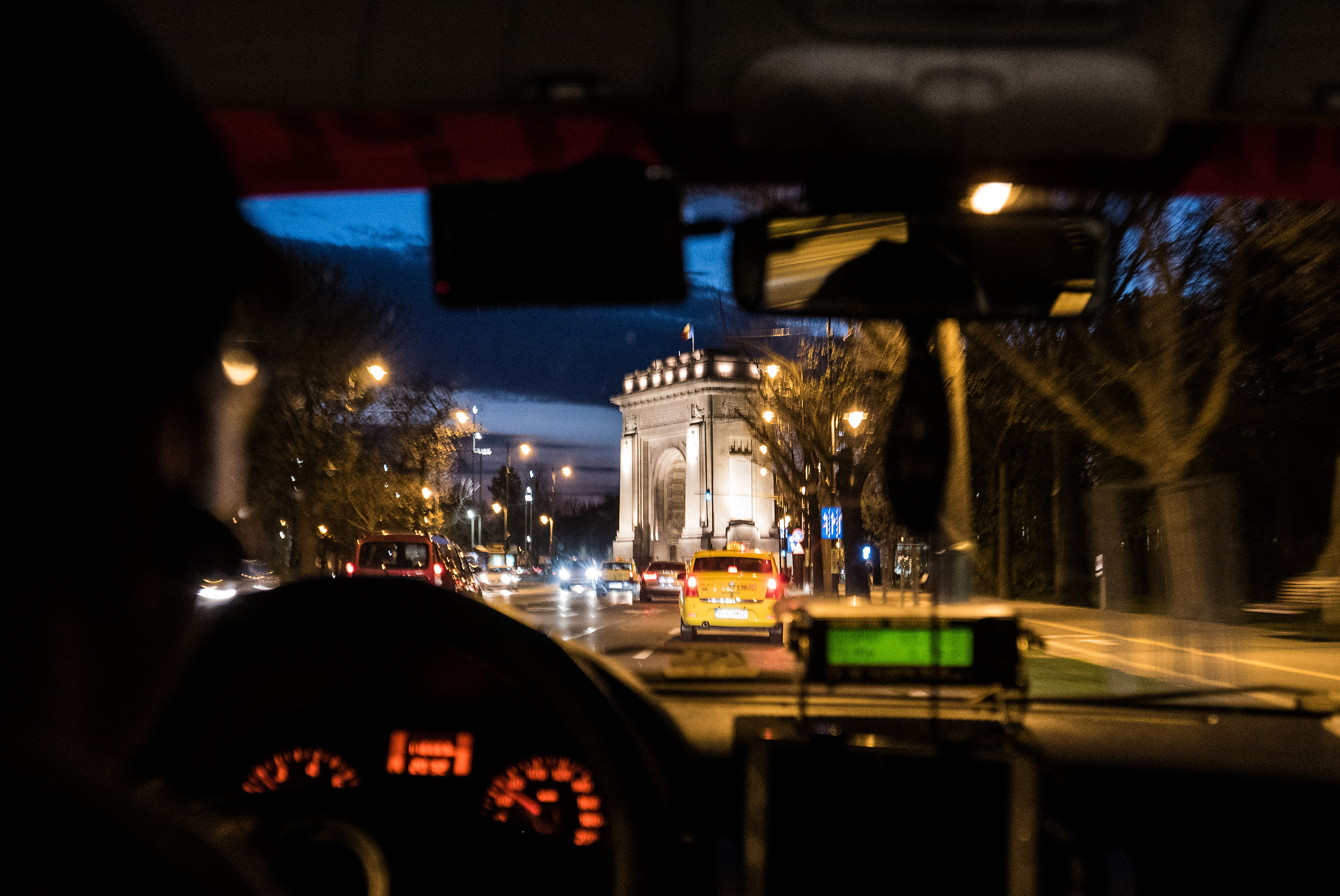 Taxis from the Arc de Triomphe, Bucharest...