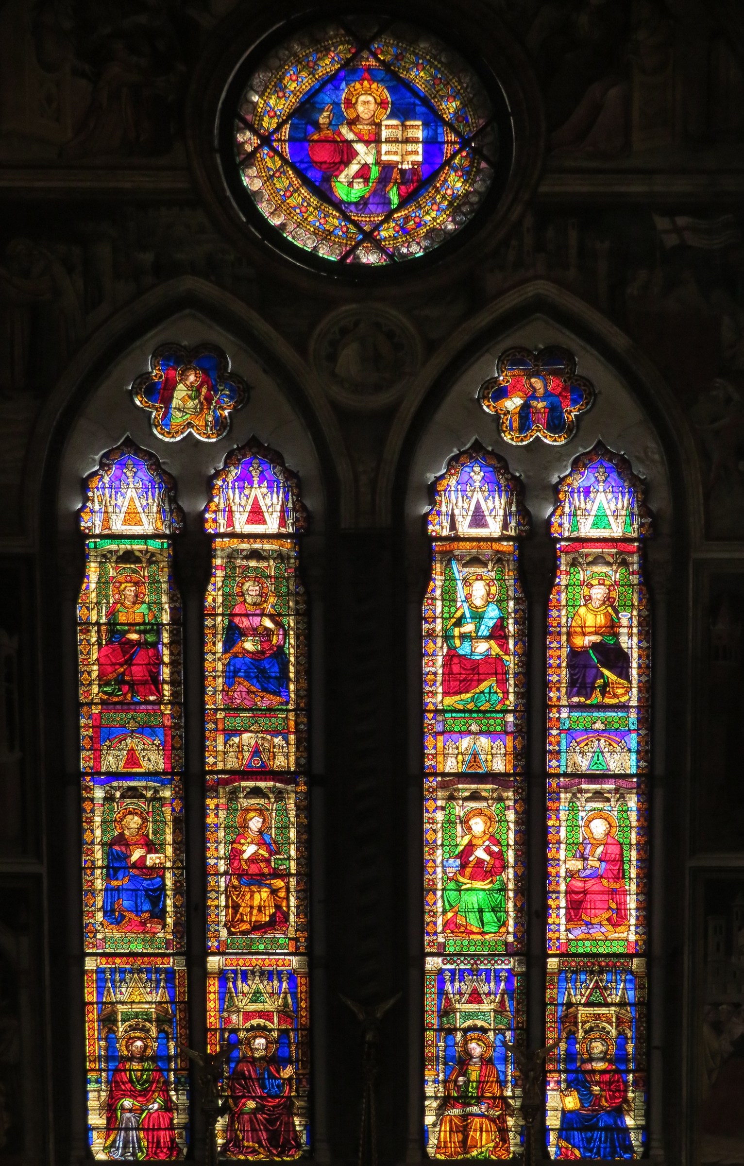 Stained glass windows at San Petronio 3...
