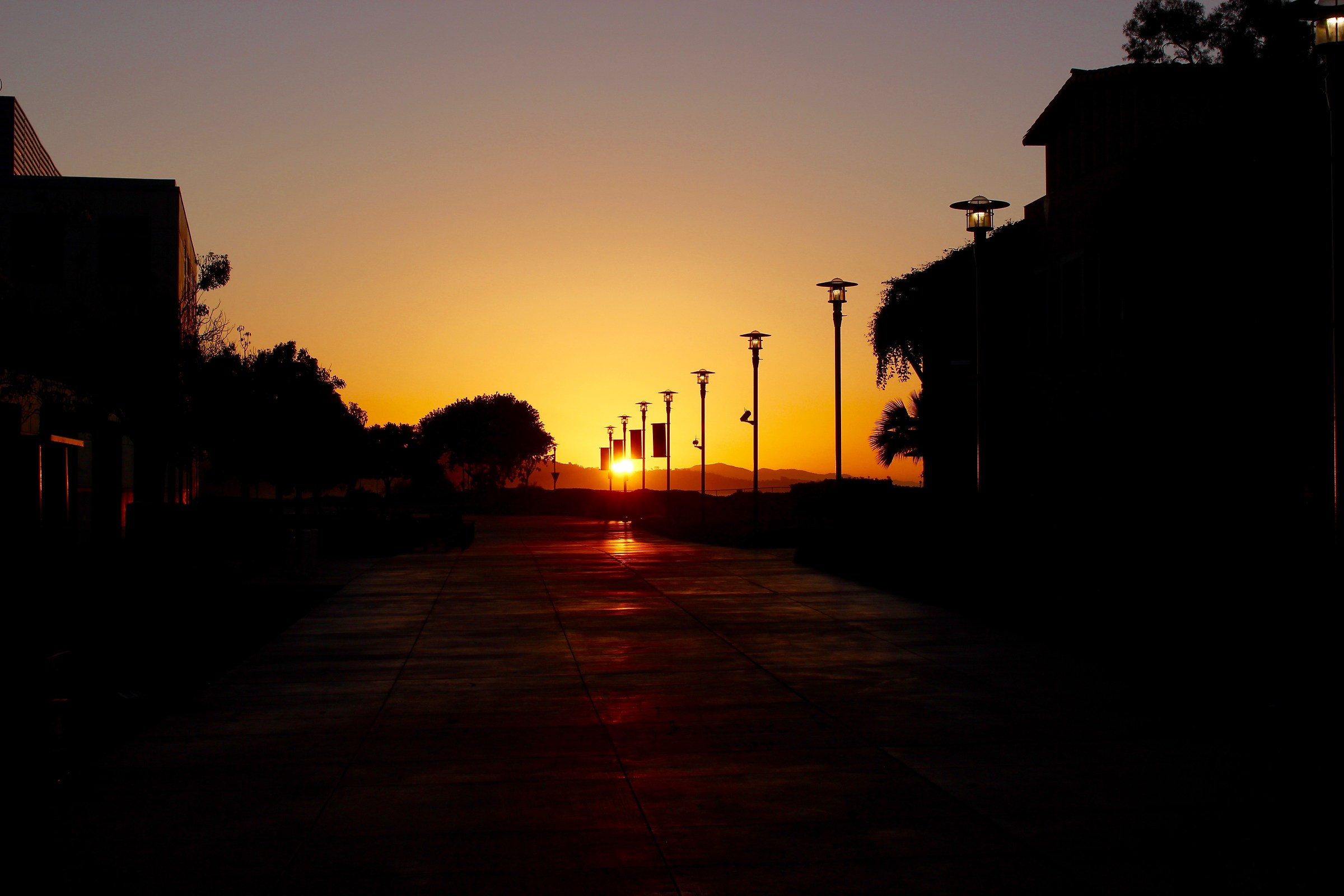 Sun rise in University of California at Santa Barbara...