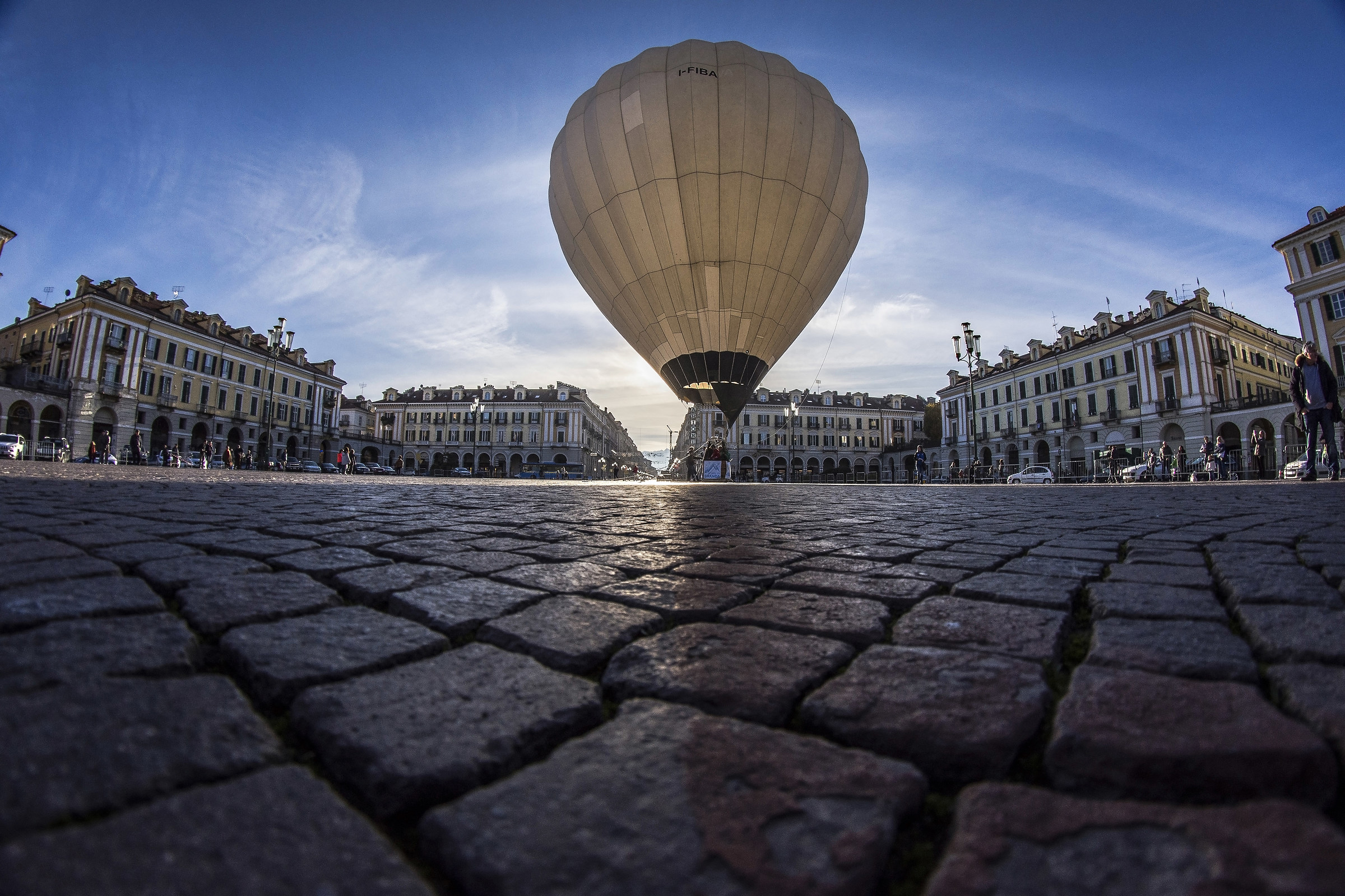 Hot air balloon in Cuneo...