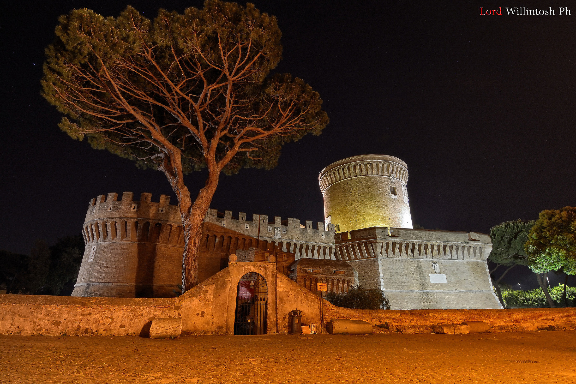 Castello di Ostia Antica con il grande pino...