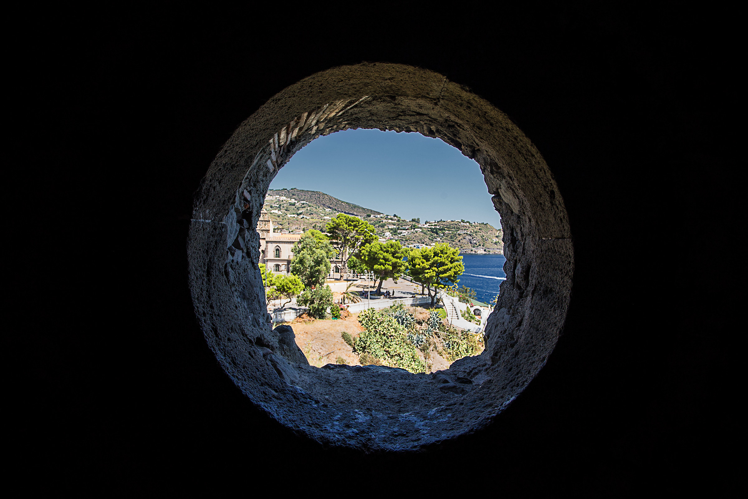 Through the stone porthole...