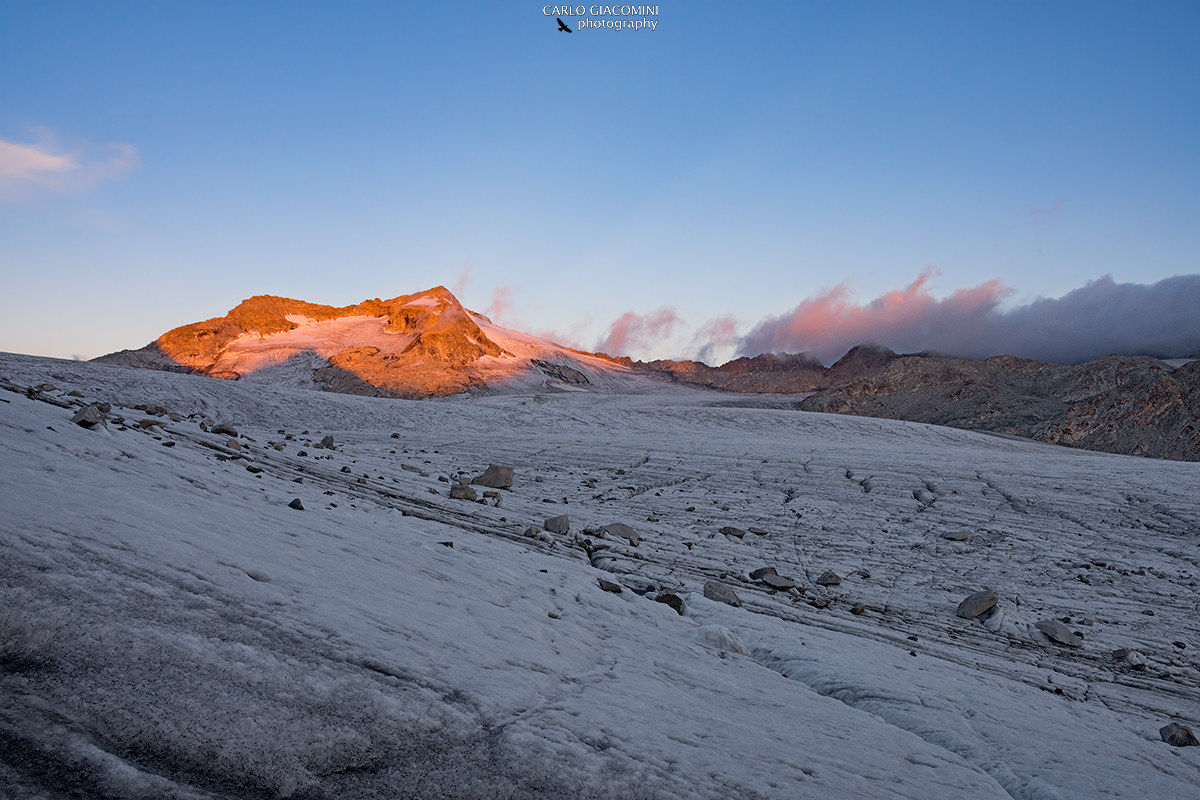 Sunrise on the Mandrone Glacier...