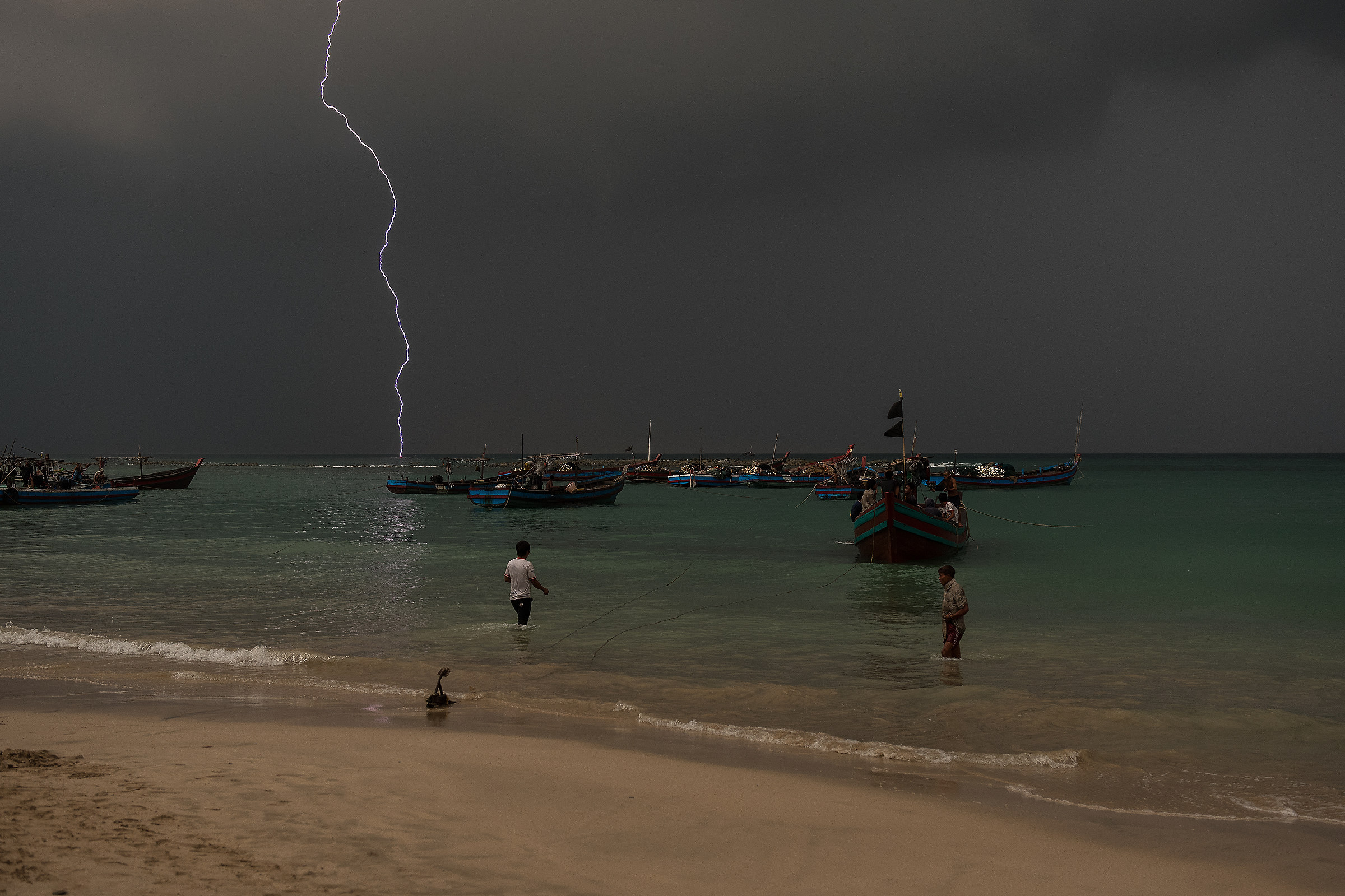 Myanmar: Lightning on Ngapali Beach...