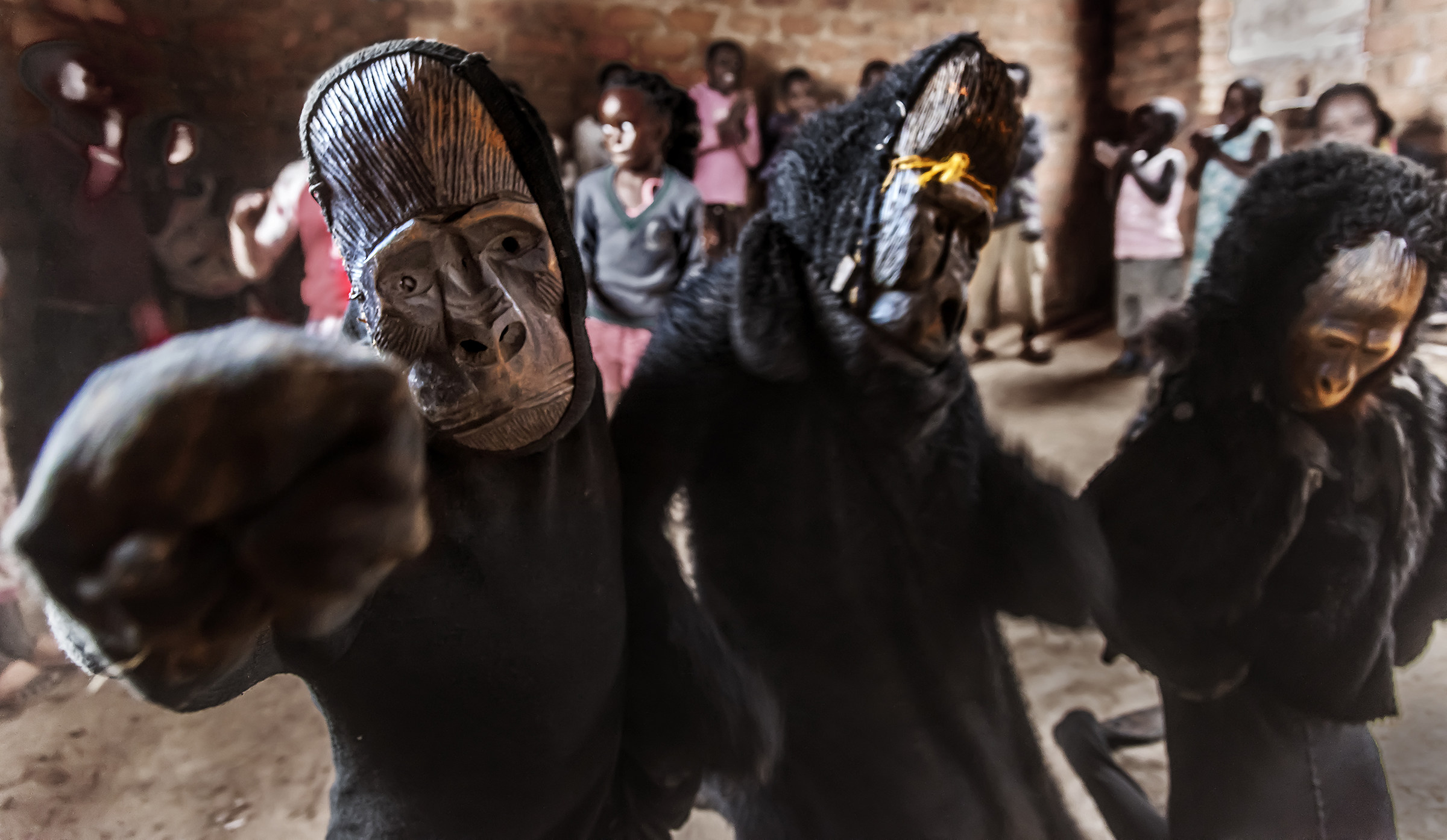 The gorilla dance - In a Batwa orphanage...