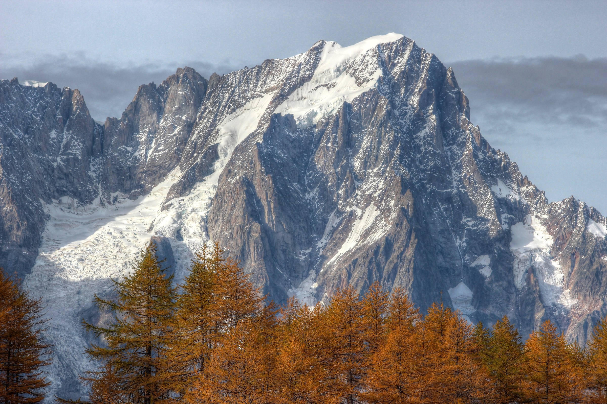 Grandes Jorasses from Lake D'Arpy - HDR...