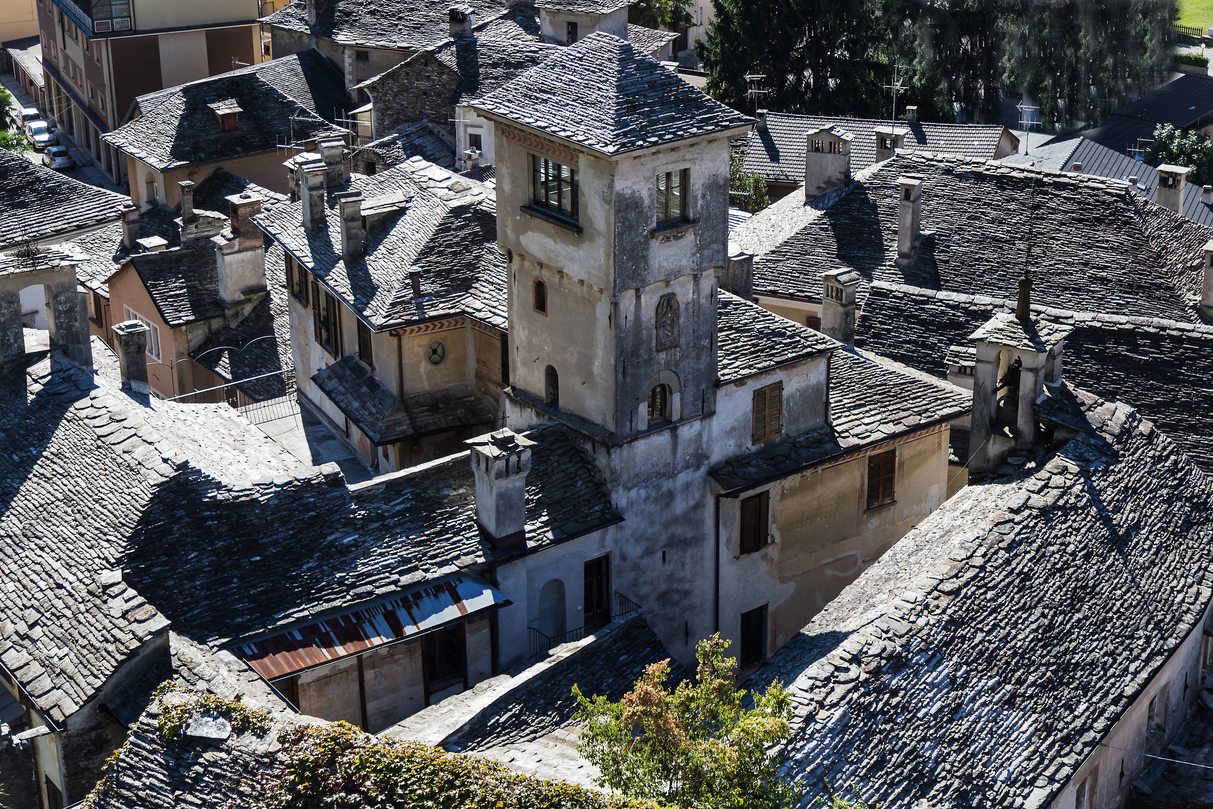 Small, the roofs of the ancient village....