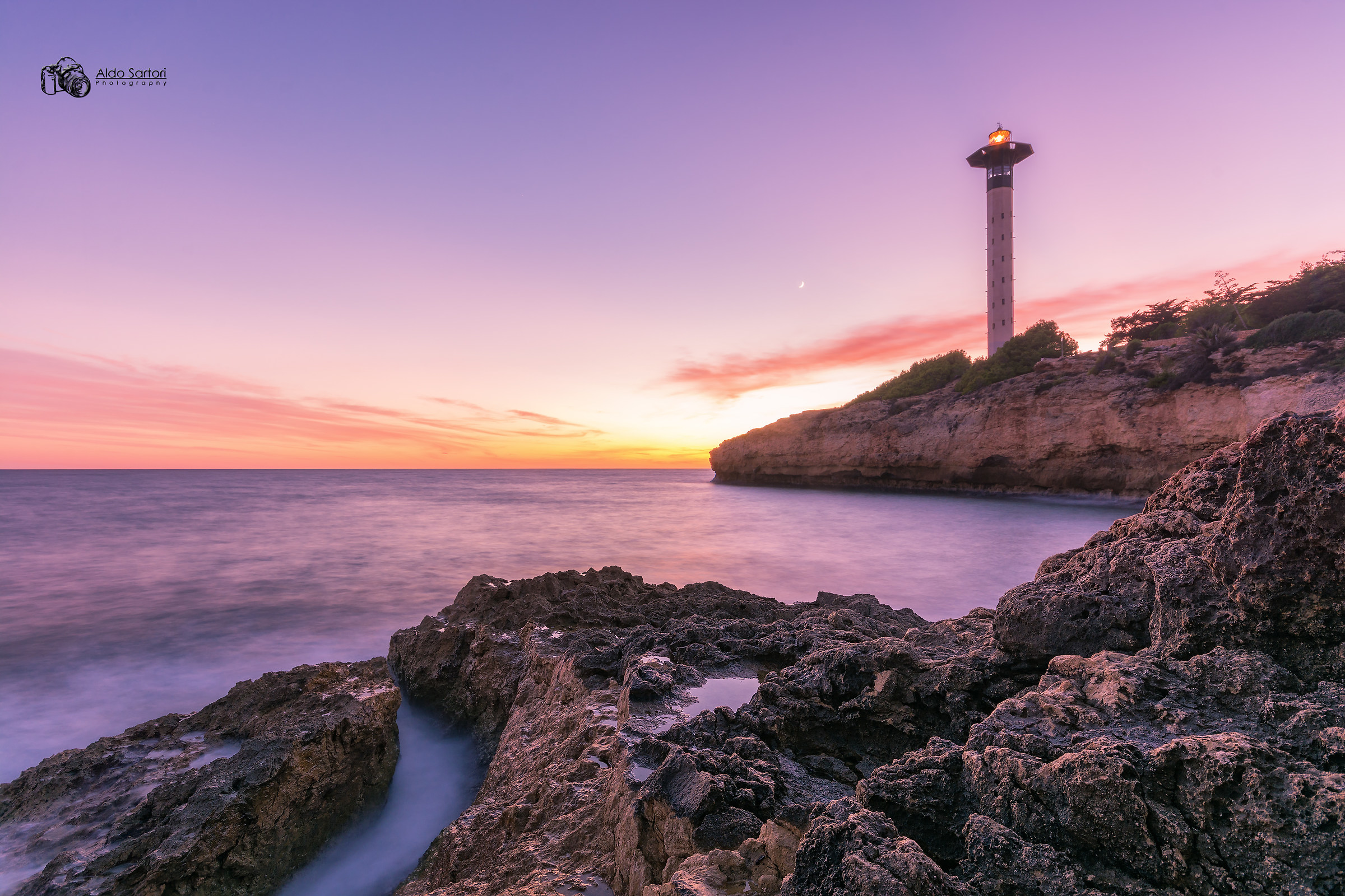 Torredembarra Lighthouse at sunset...