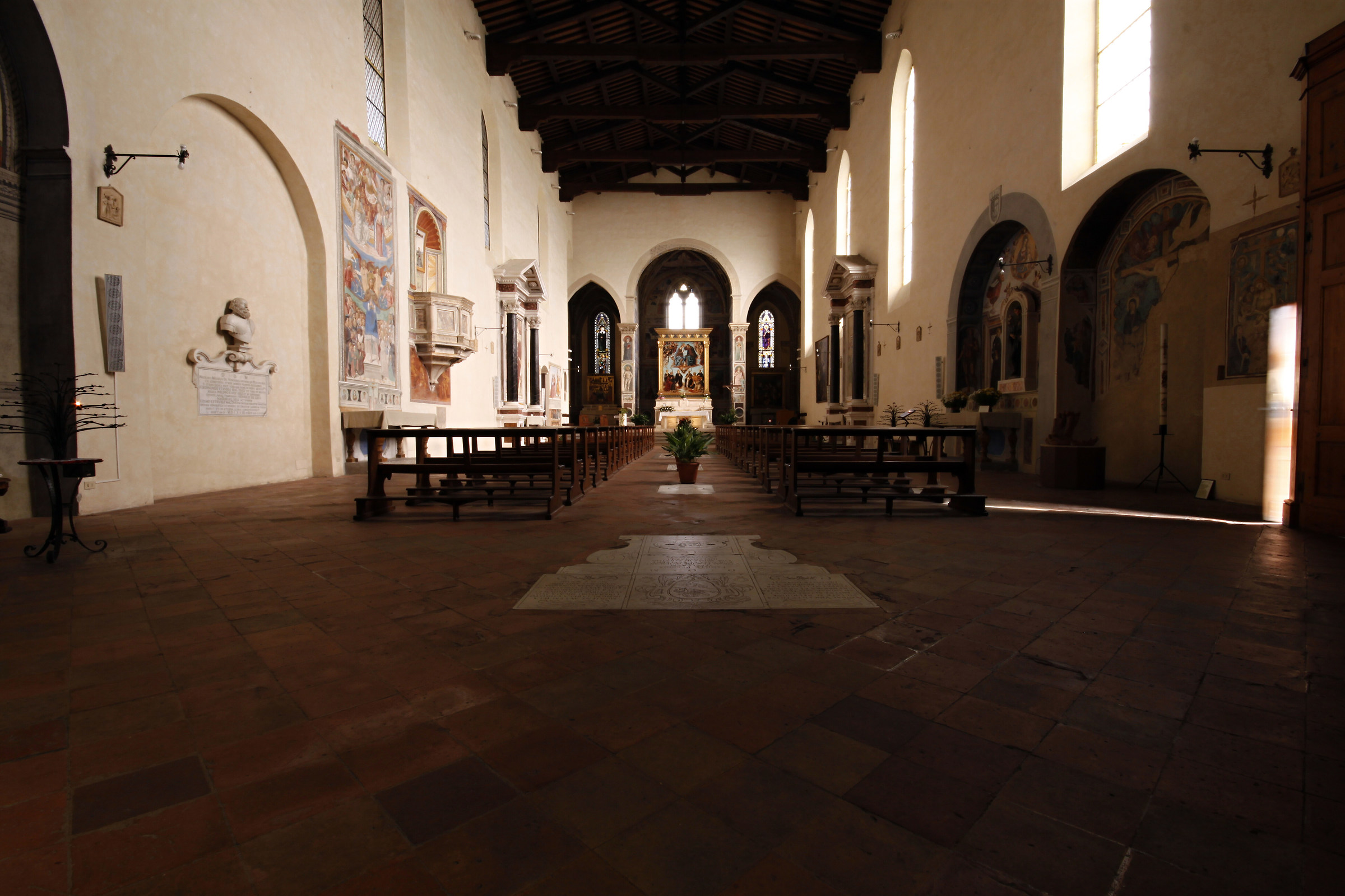 Interior of the Church of S. Agostino in San Gimignano...
