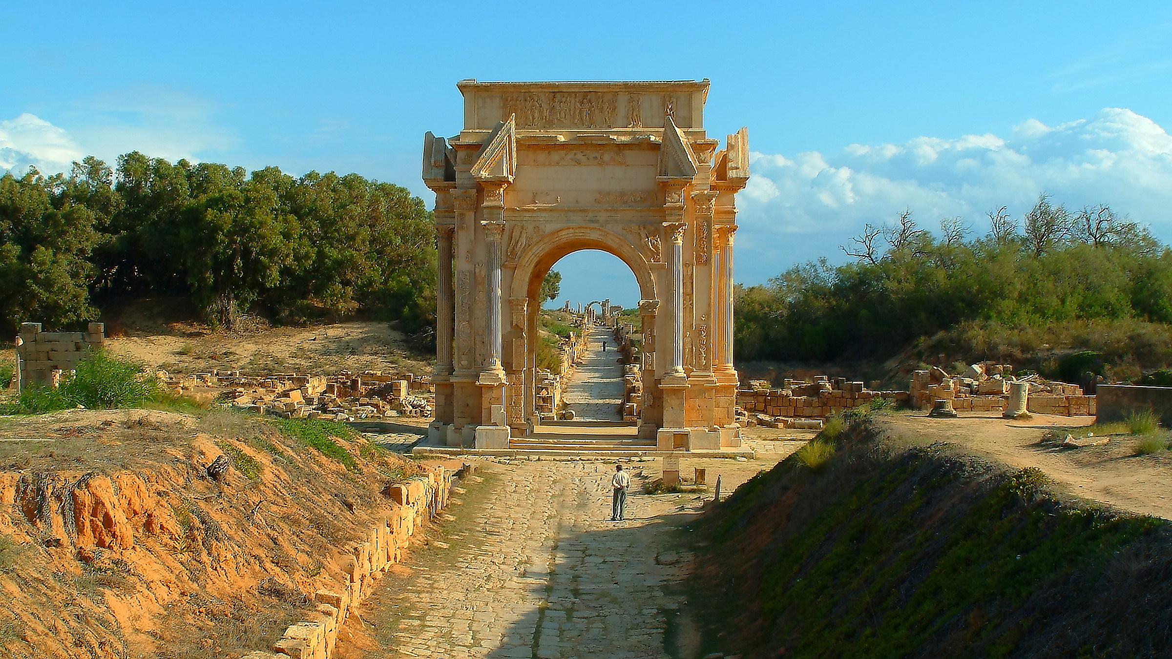 Triumphal Arch of Septimius Severus, Leptis Magna...