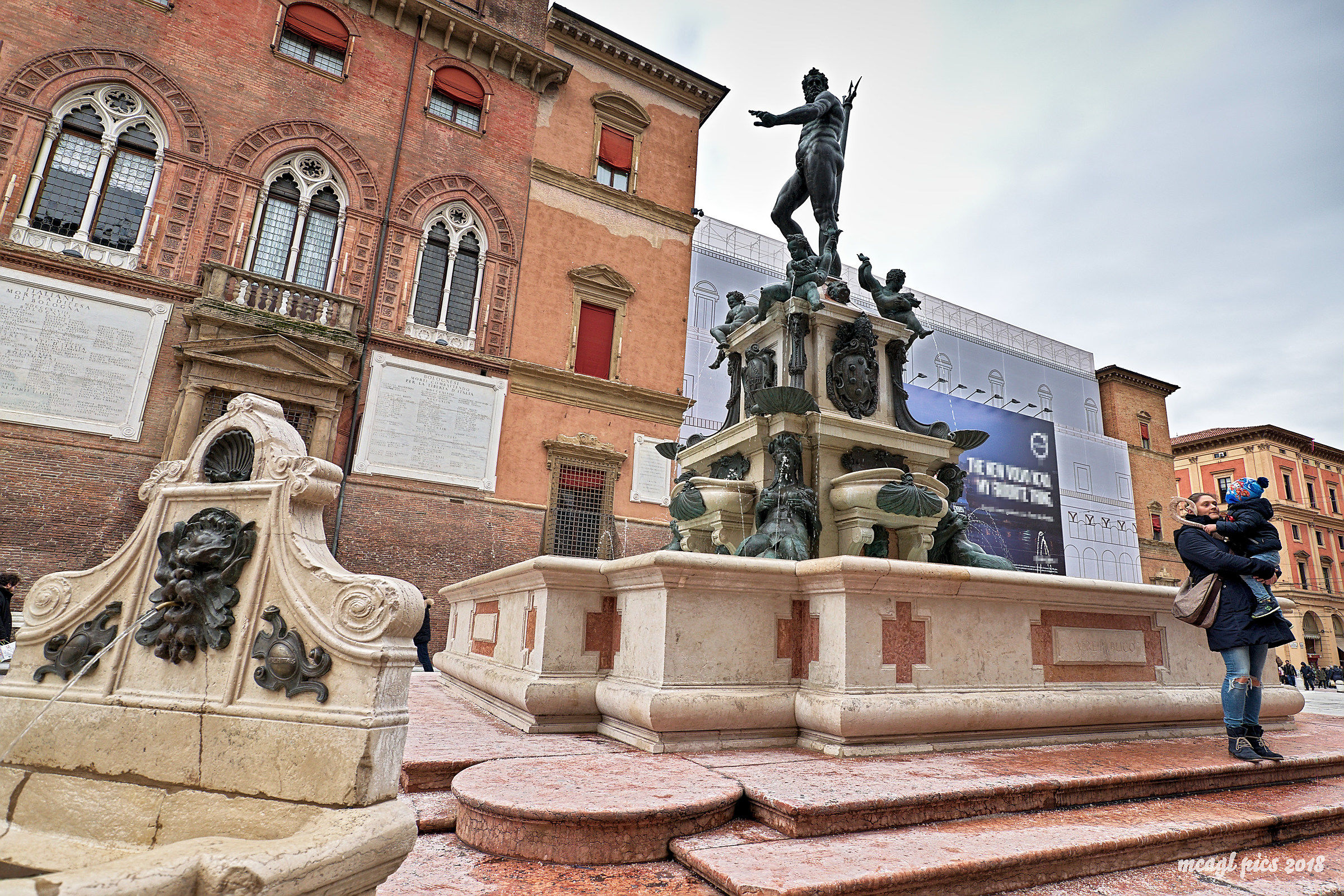 La fontana del Nettuno dopo il restauro...