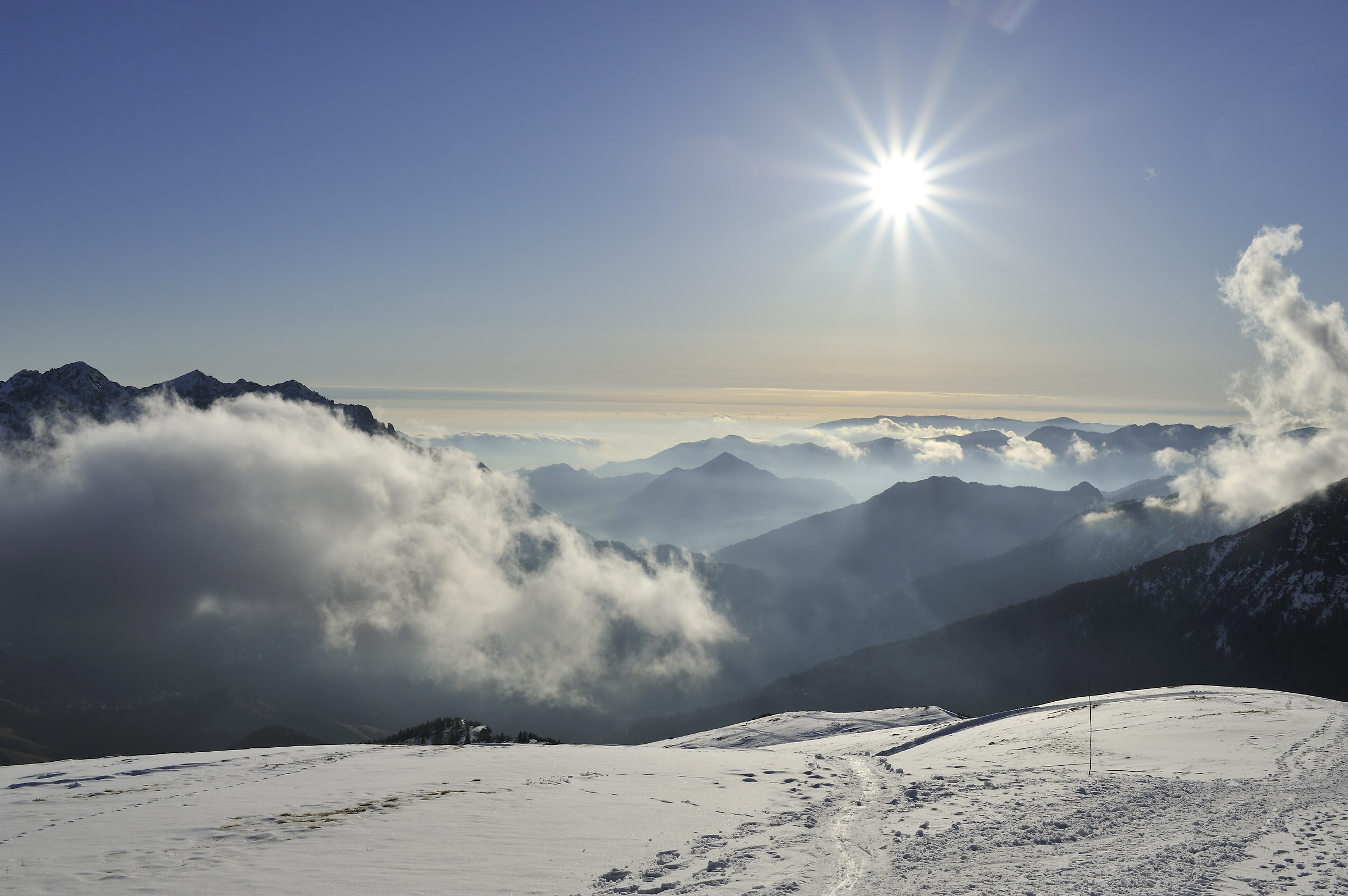 Snow, clouds and ... sun...