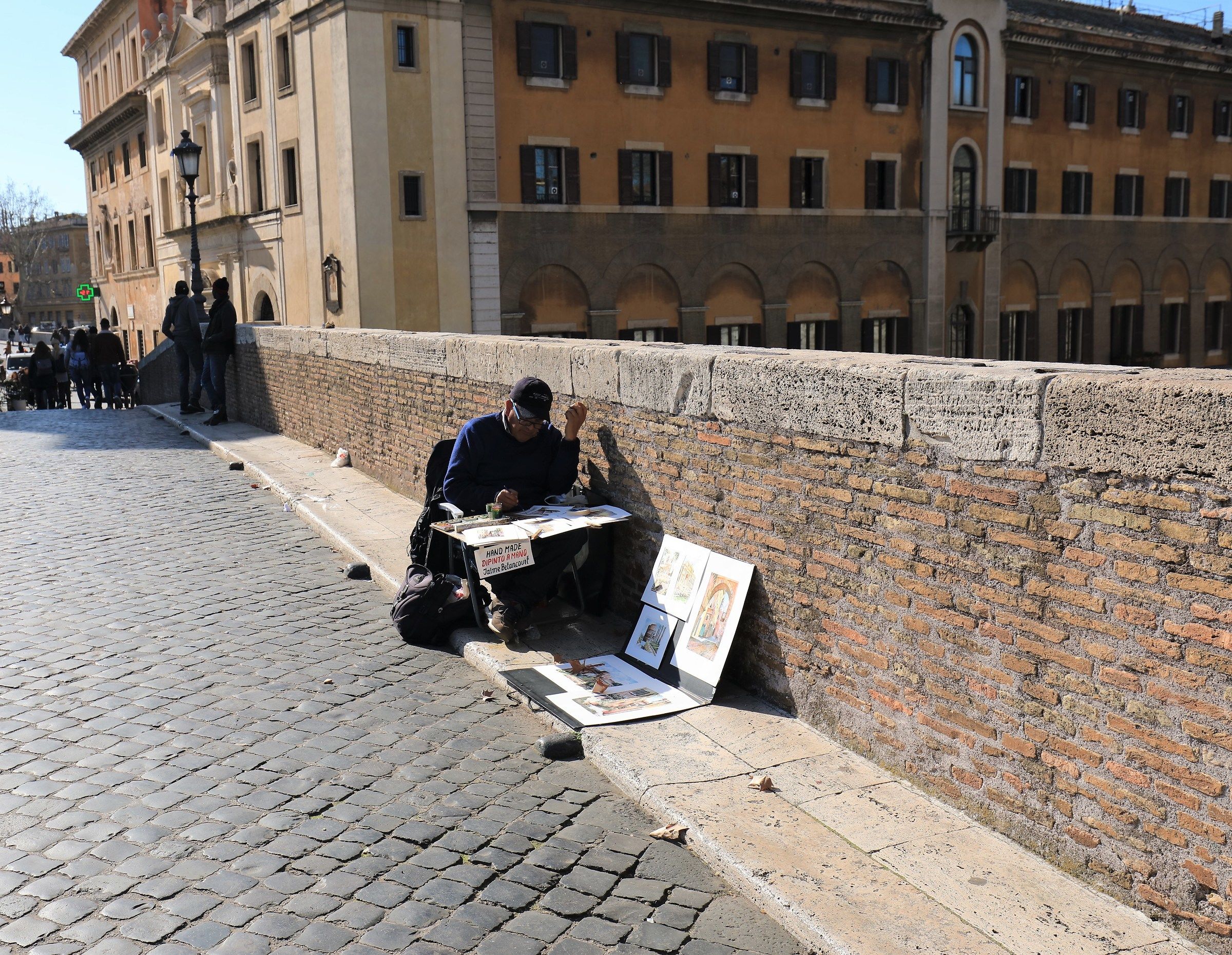 Roma Ponte Fabricio (Isola Tiberina) Artista di strada...