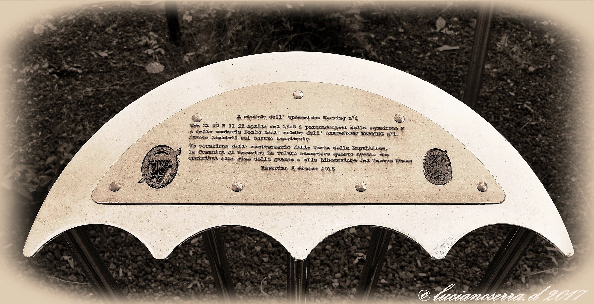 Souvenir plate placed in Ravarino (Mo) on June 2, 2016...