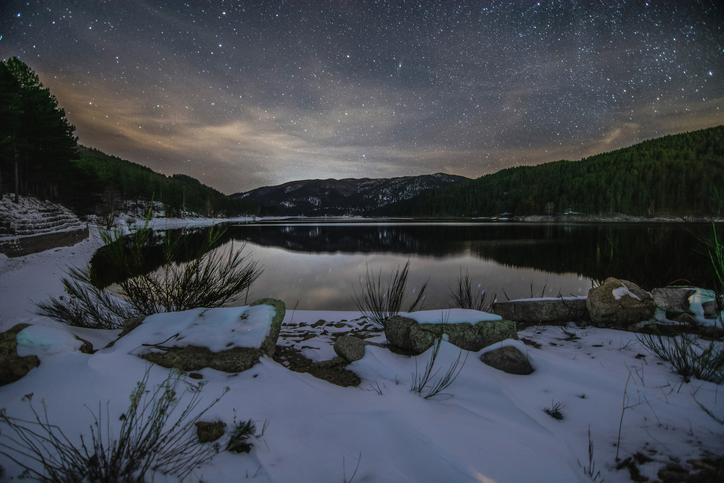Andromeda and the snow-covered lake...
