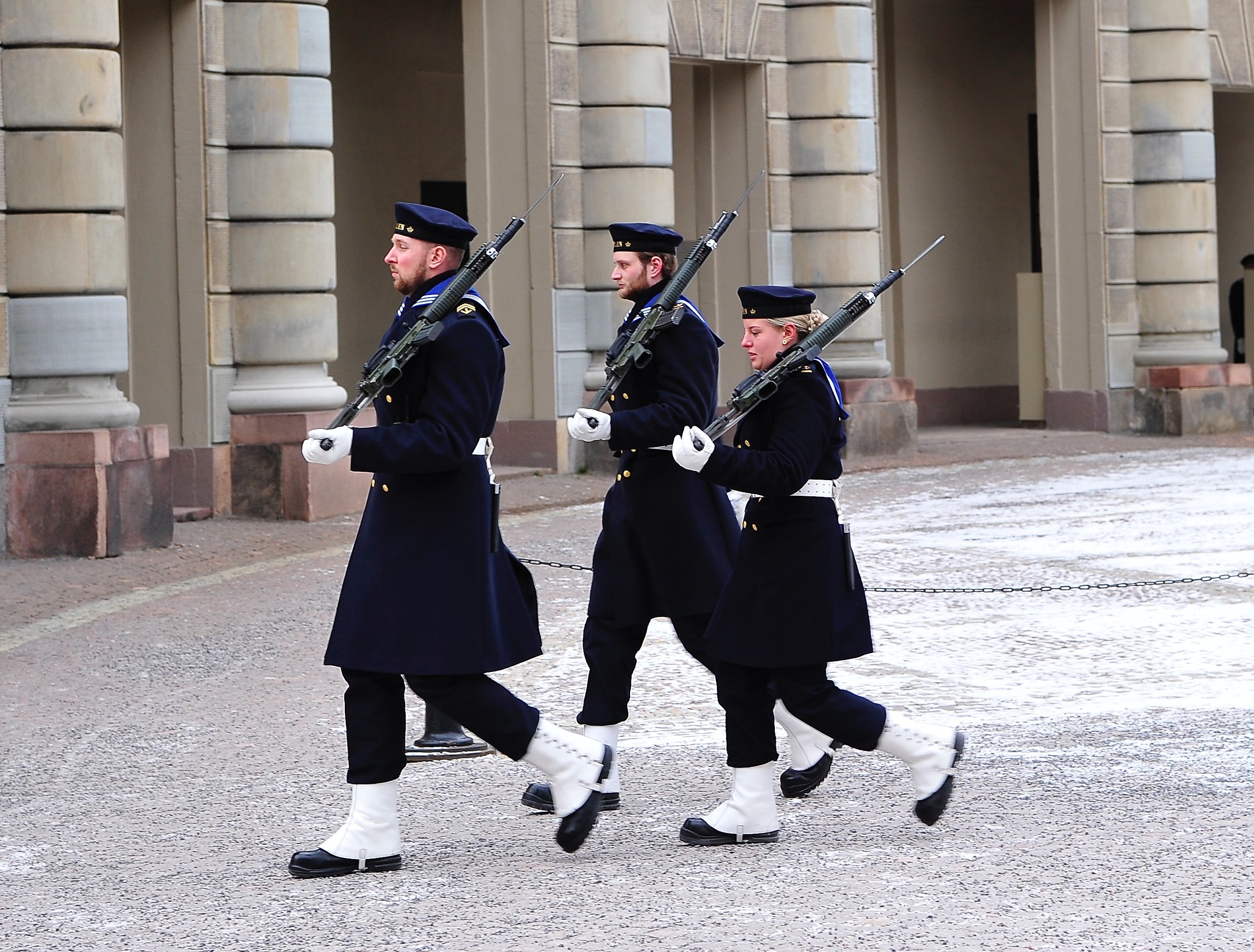 Cambio della guardia al palazzo reale a Stoccolma...