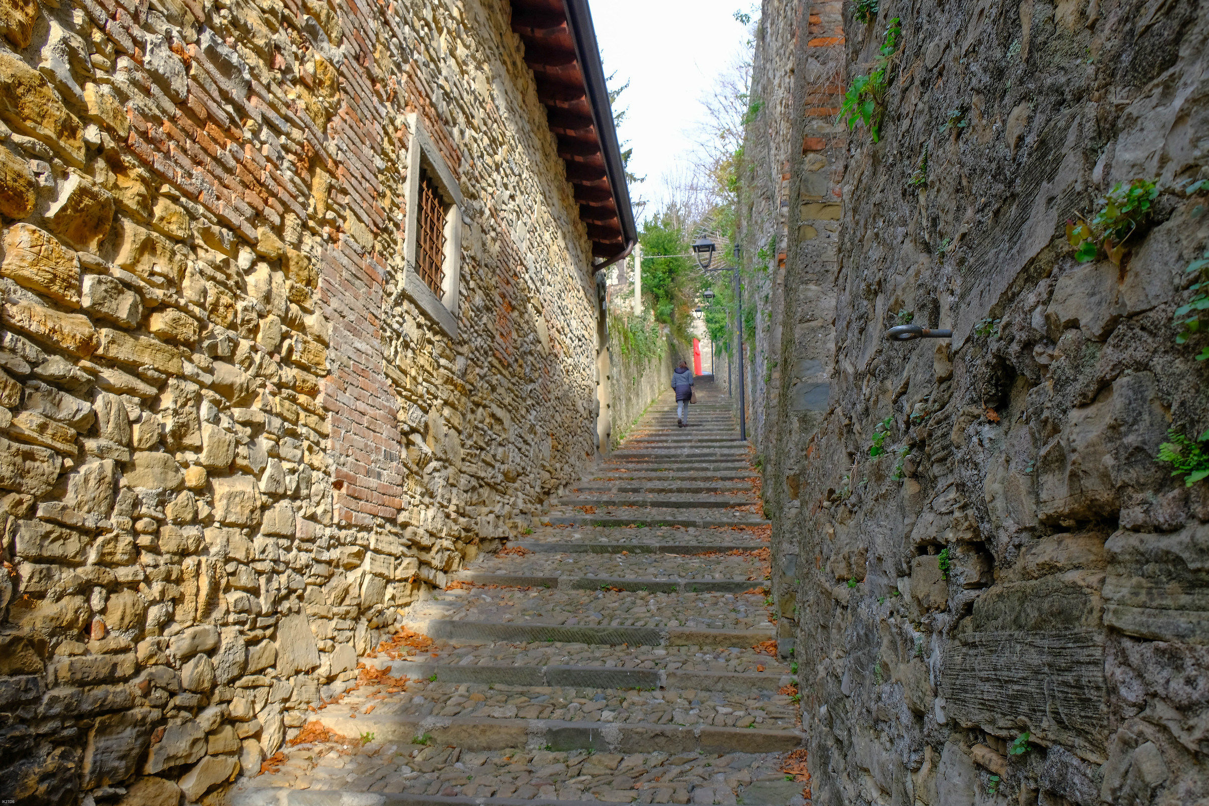 Stairs to Bergamo high...