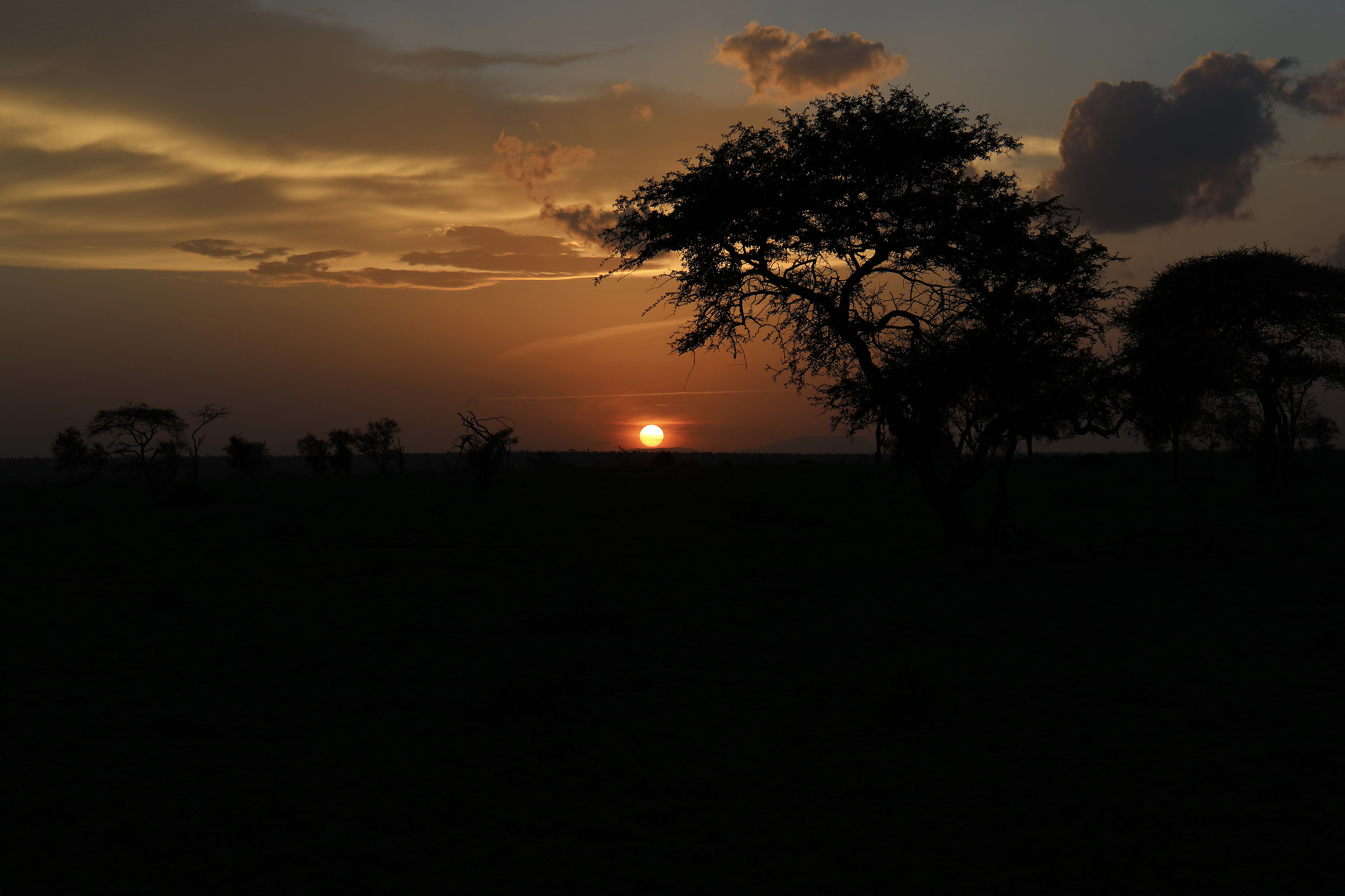 sunset at the lualenyi camp ......