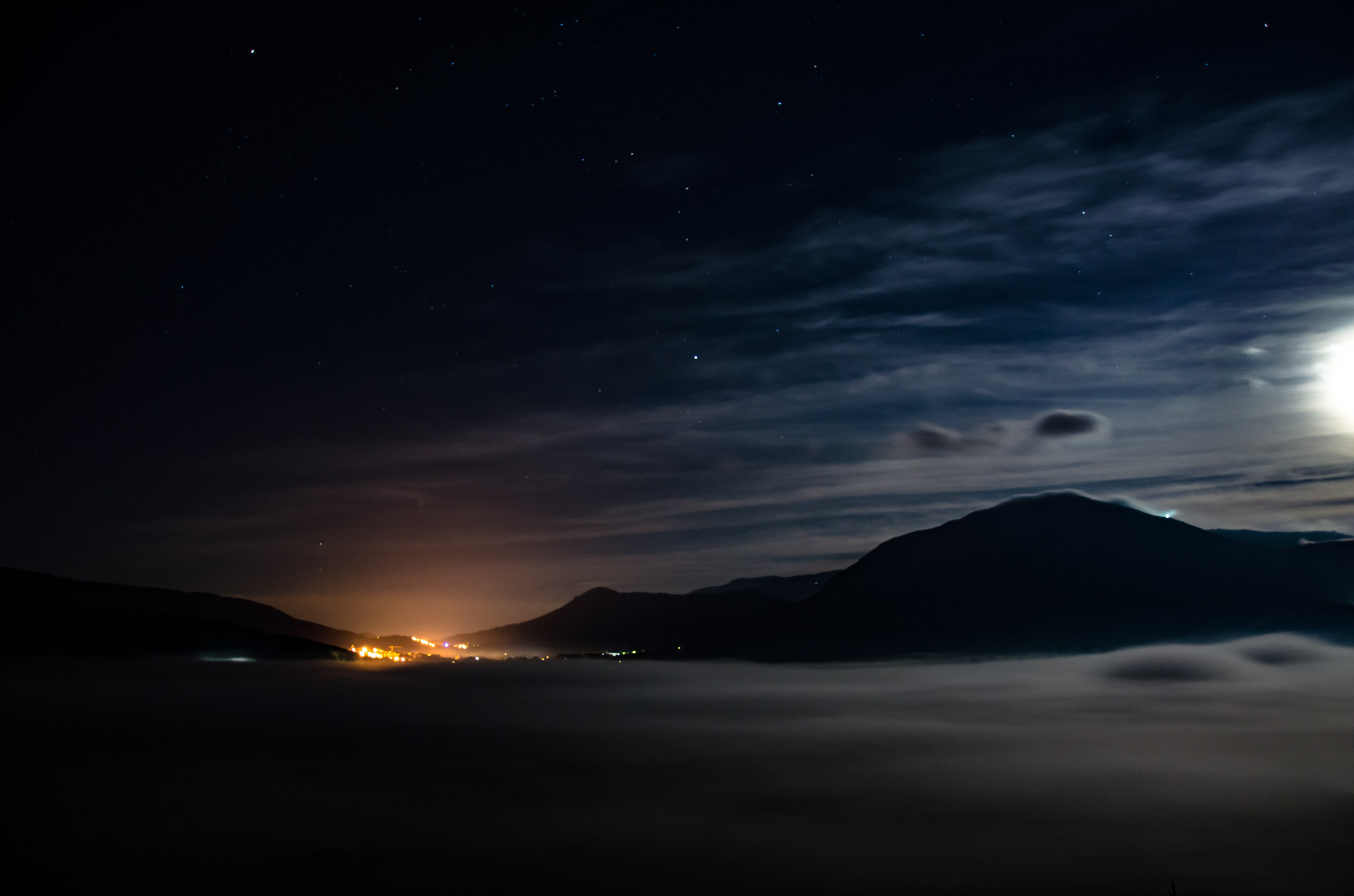 Altopiano delle Rocche- Notte nebbiosa...