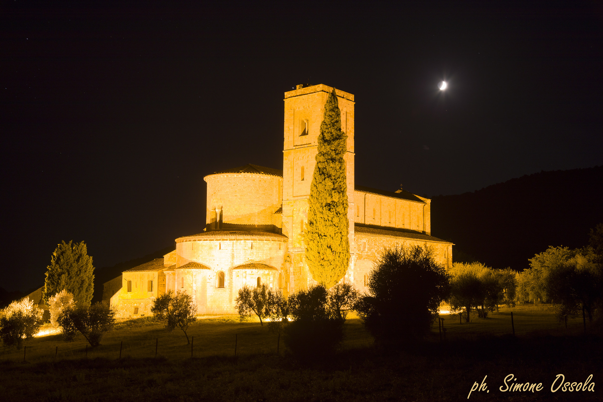Abbey of San Antimo by night...
