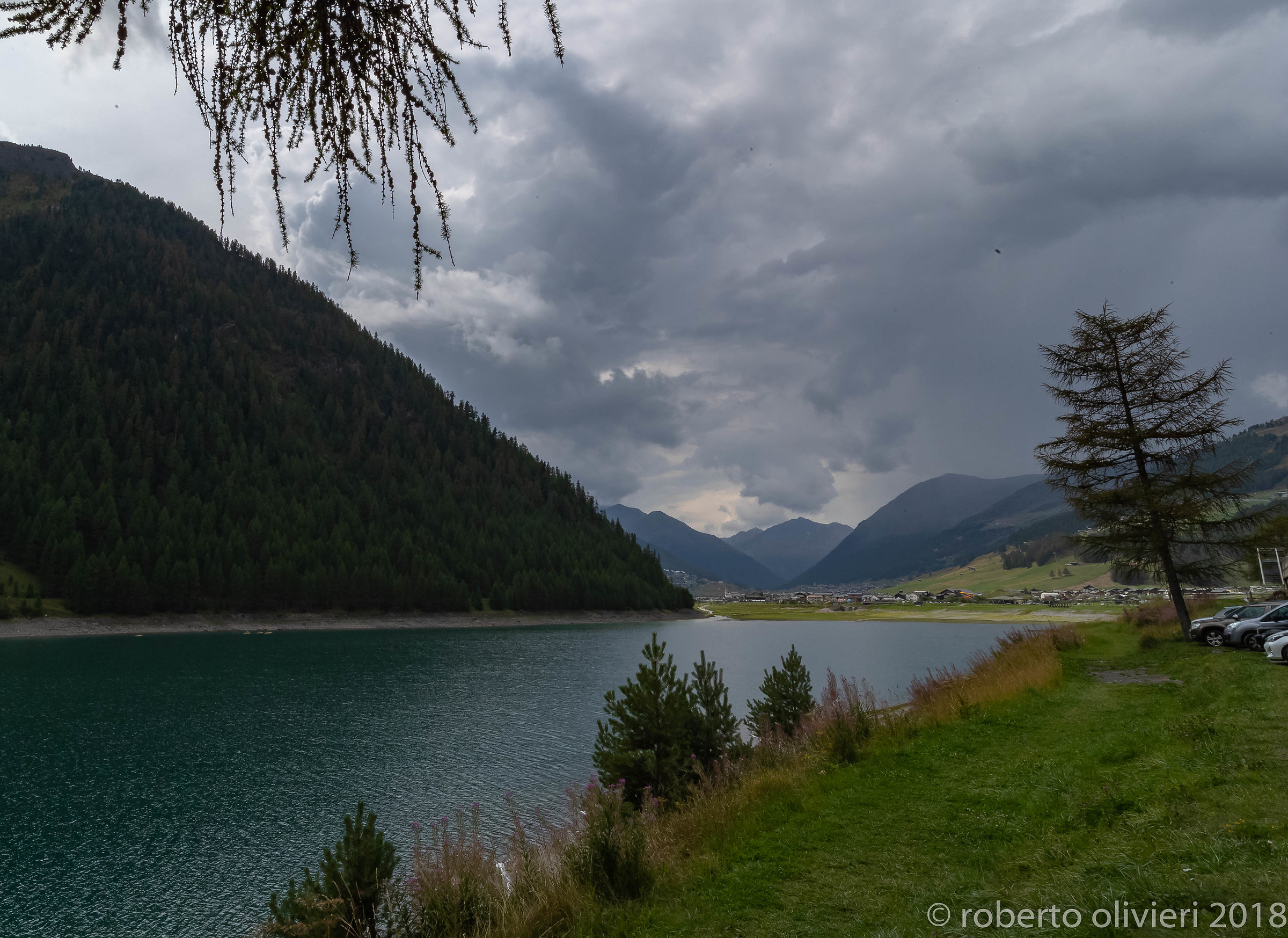 Livigno, view from the artificial lake......