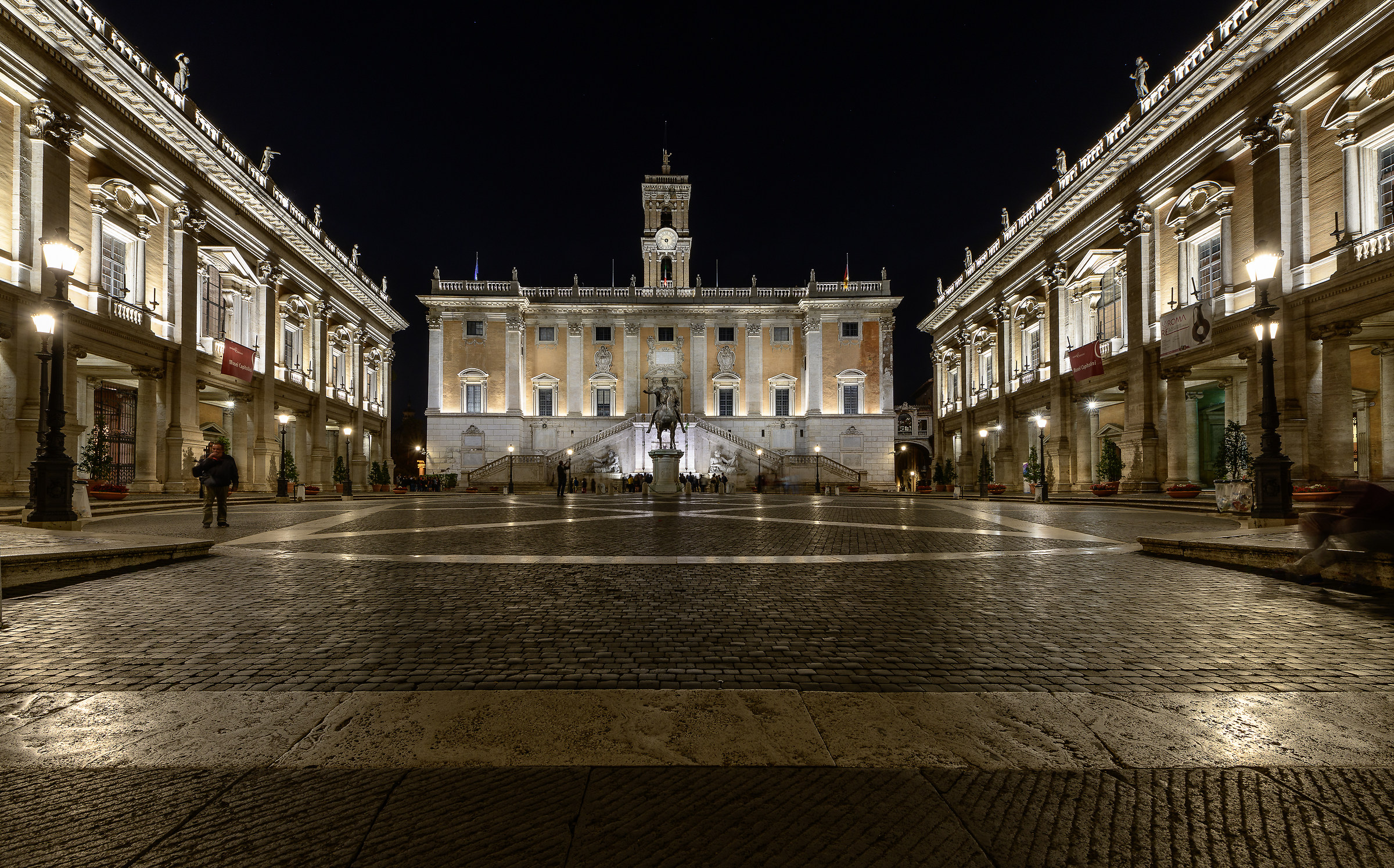 Roma-Il Campidoglio con illuminazione a led...