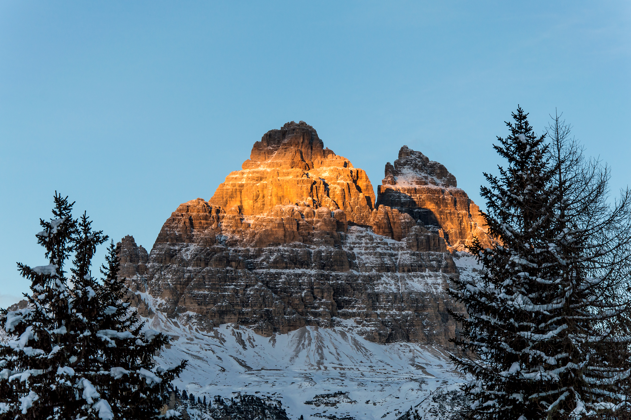 Sunset on the Three Peaks, from south...
