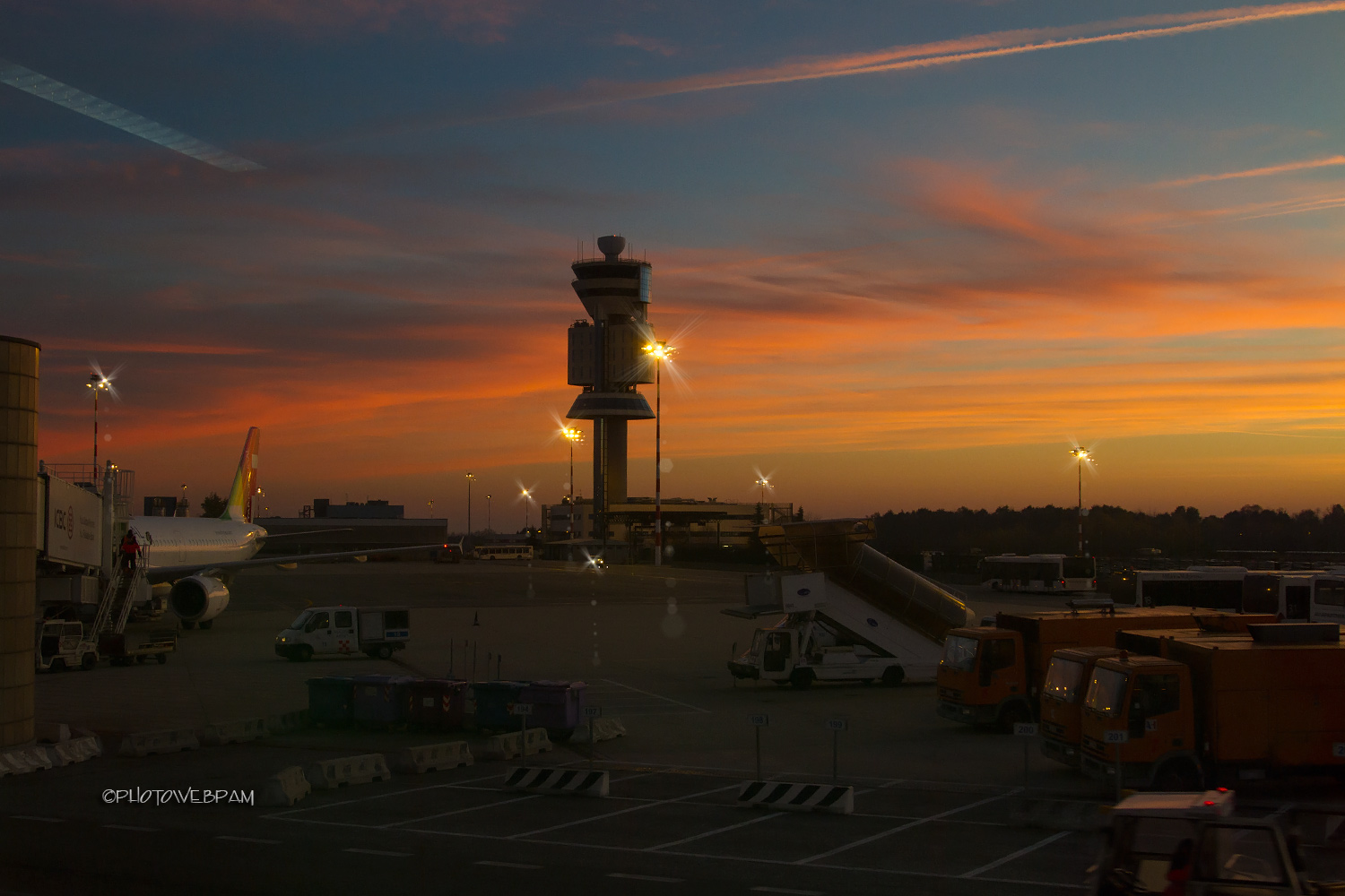 Malpensa airport at sunset...