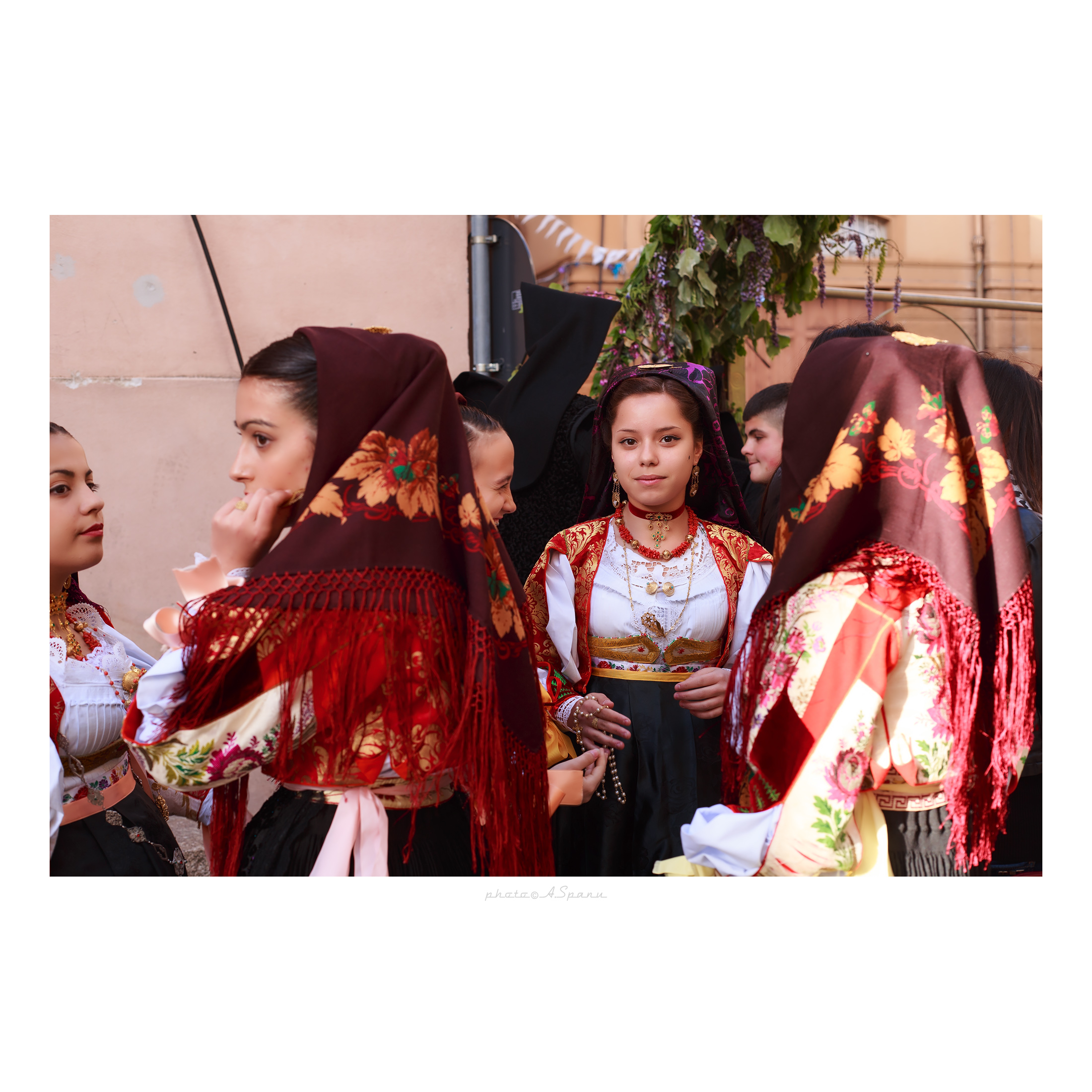 Girl at a religious procession, Dorgali, Sardinia....