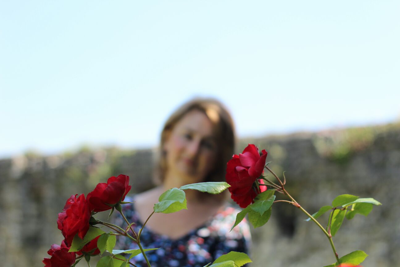 Among the roses...